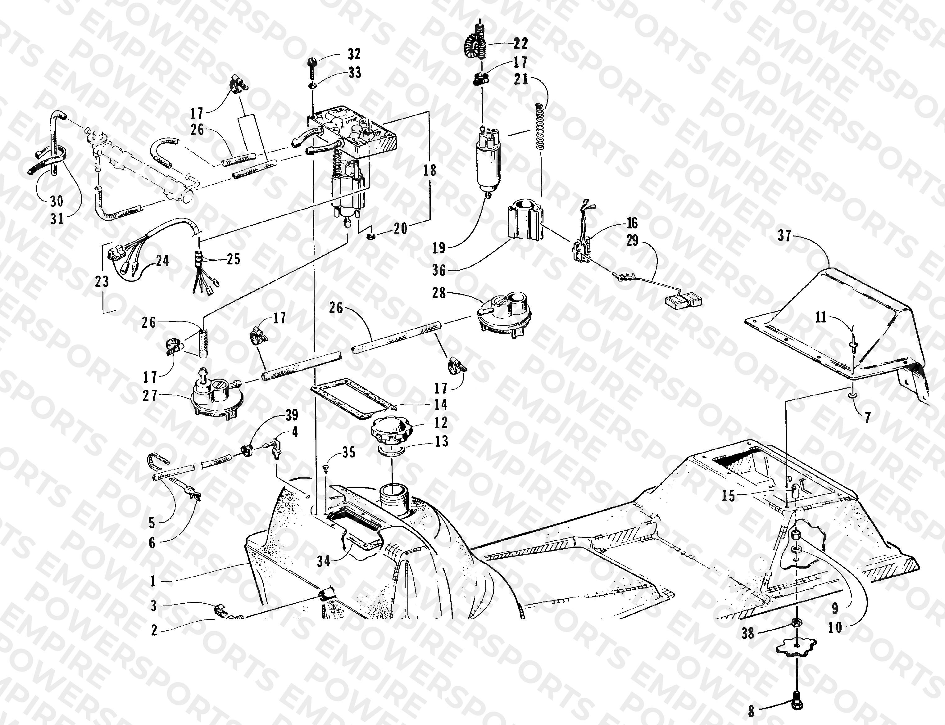 GAS TANK AND FUEL PUMP ASSEMBLY