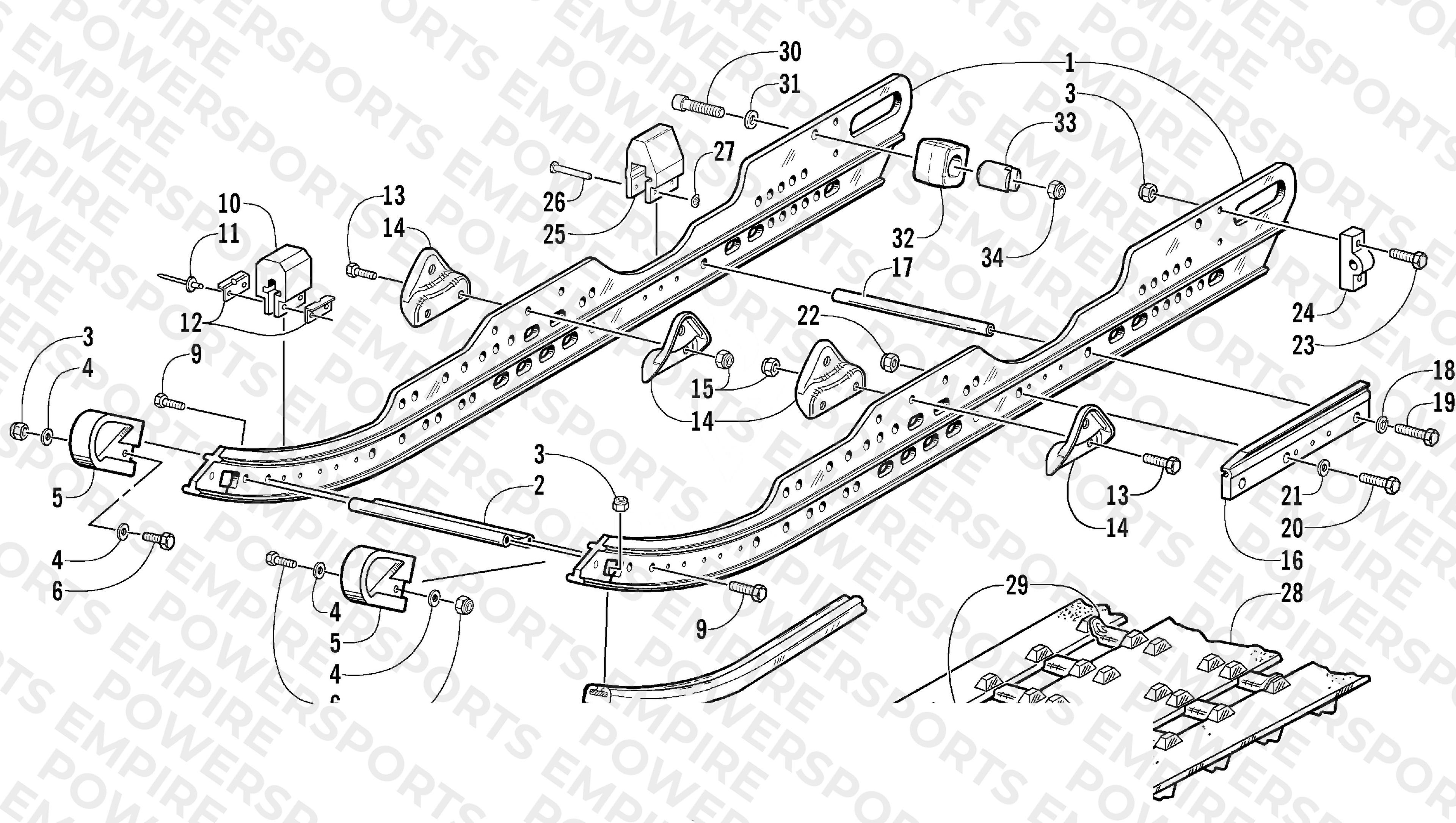 SLIDE RAIL AND TRACK ASSEMBLY