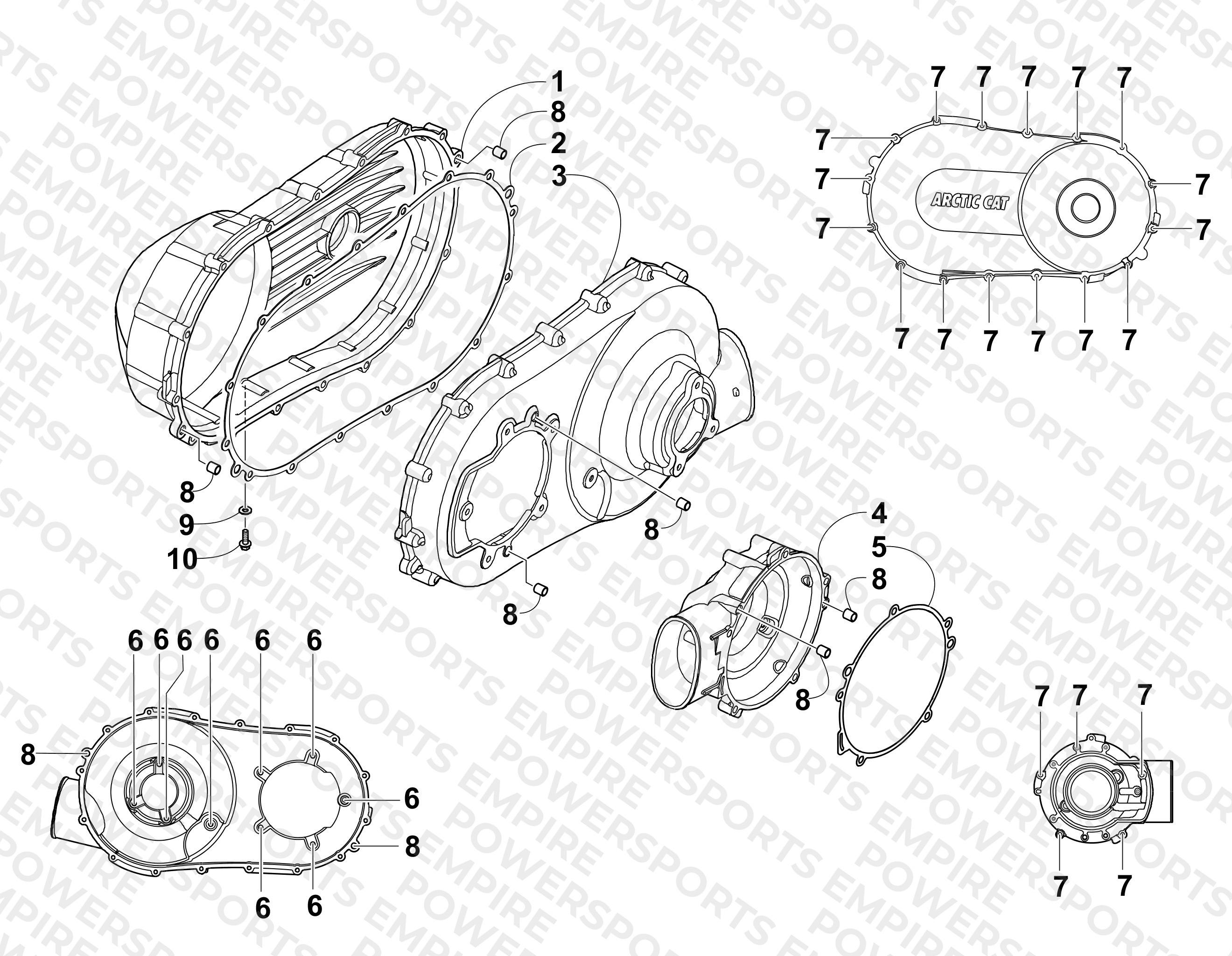 CLUTCH SIDE ENGINE COVERS