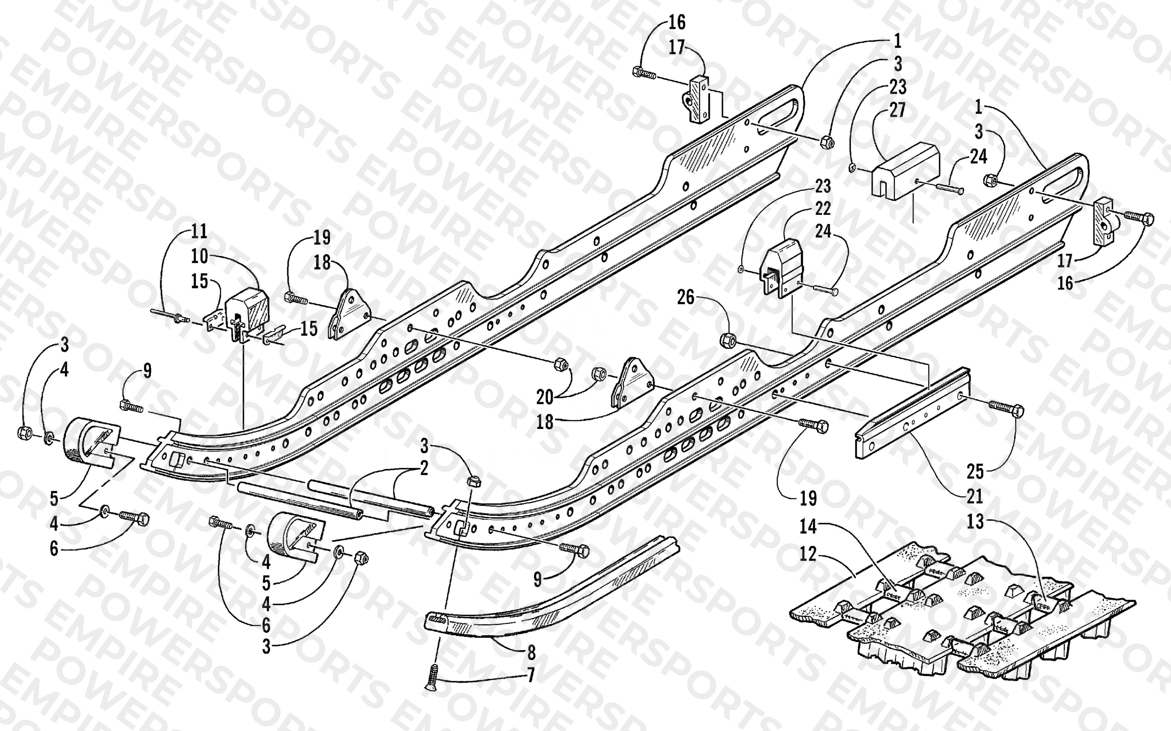 SLIDE RAIL AND TRACK ASSEMBLY