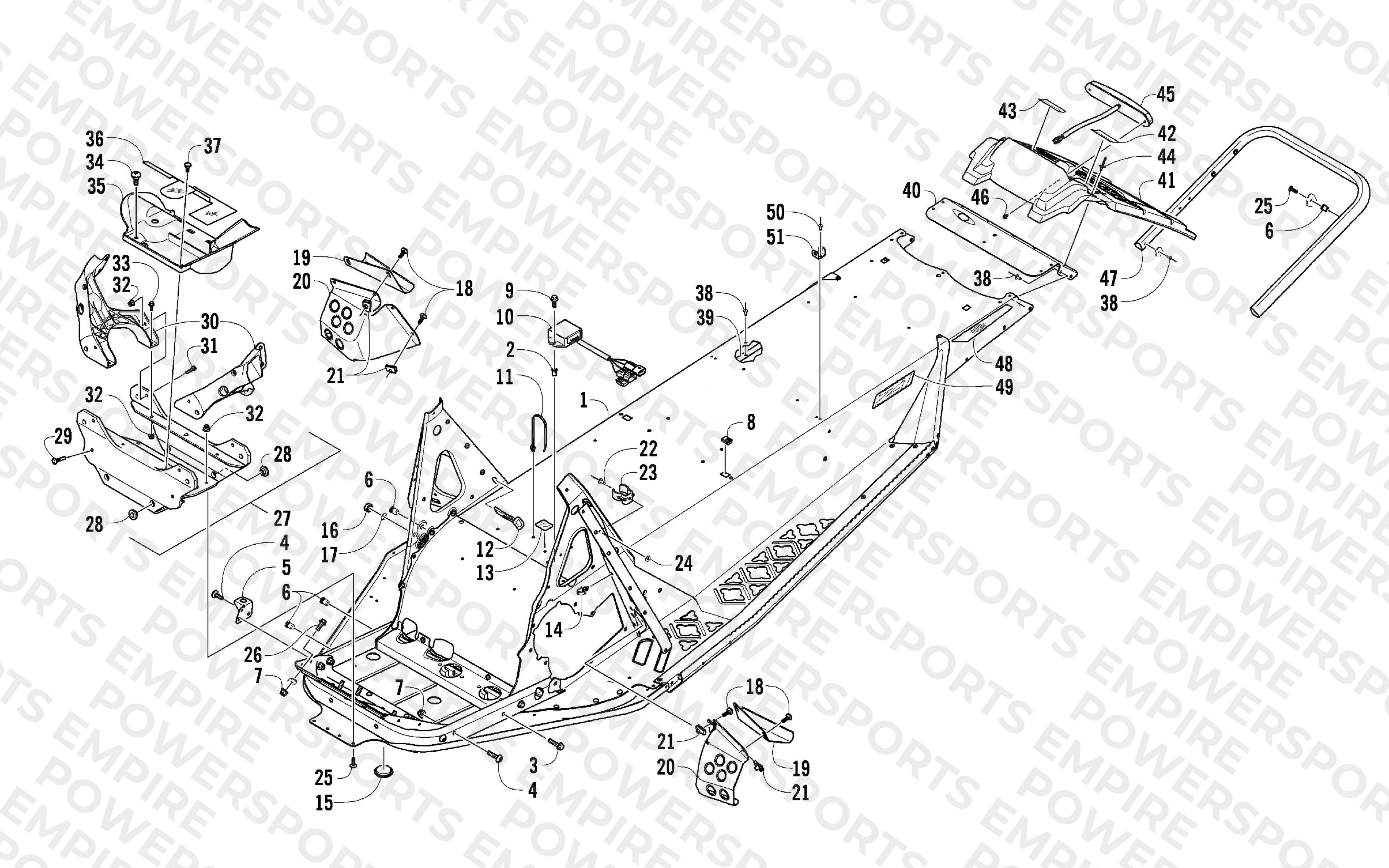 CHASSIS, REAR BUMPER, AND SNOWFLAP ASSEMBLY