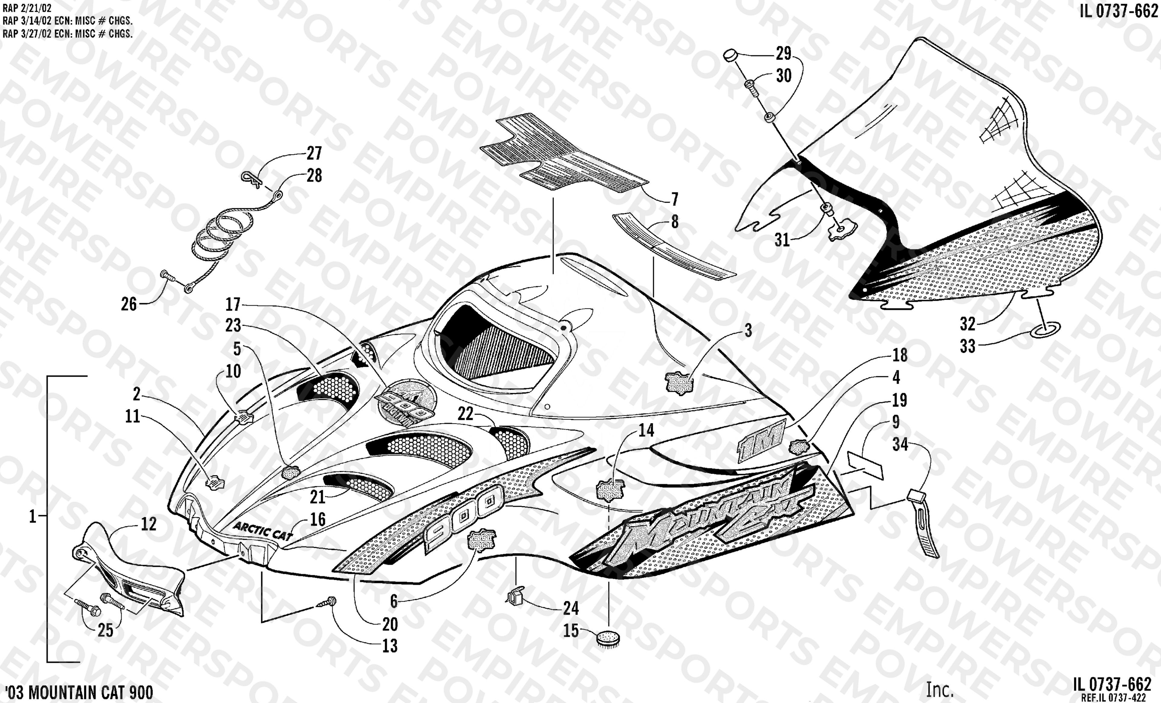 HOOD AND WINDSHIELD ASSEMBLY