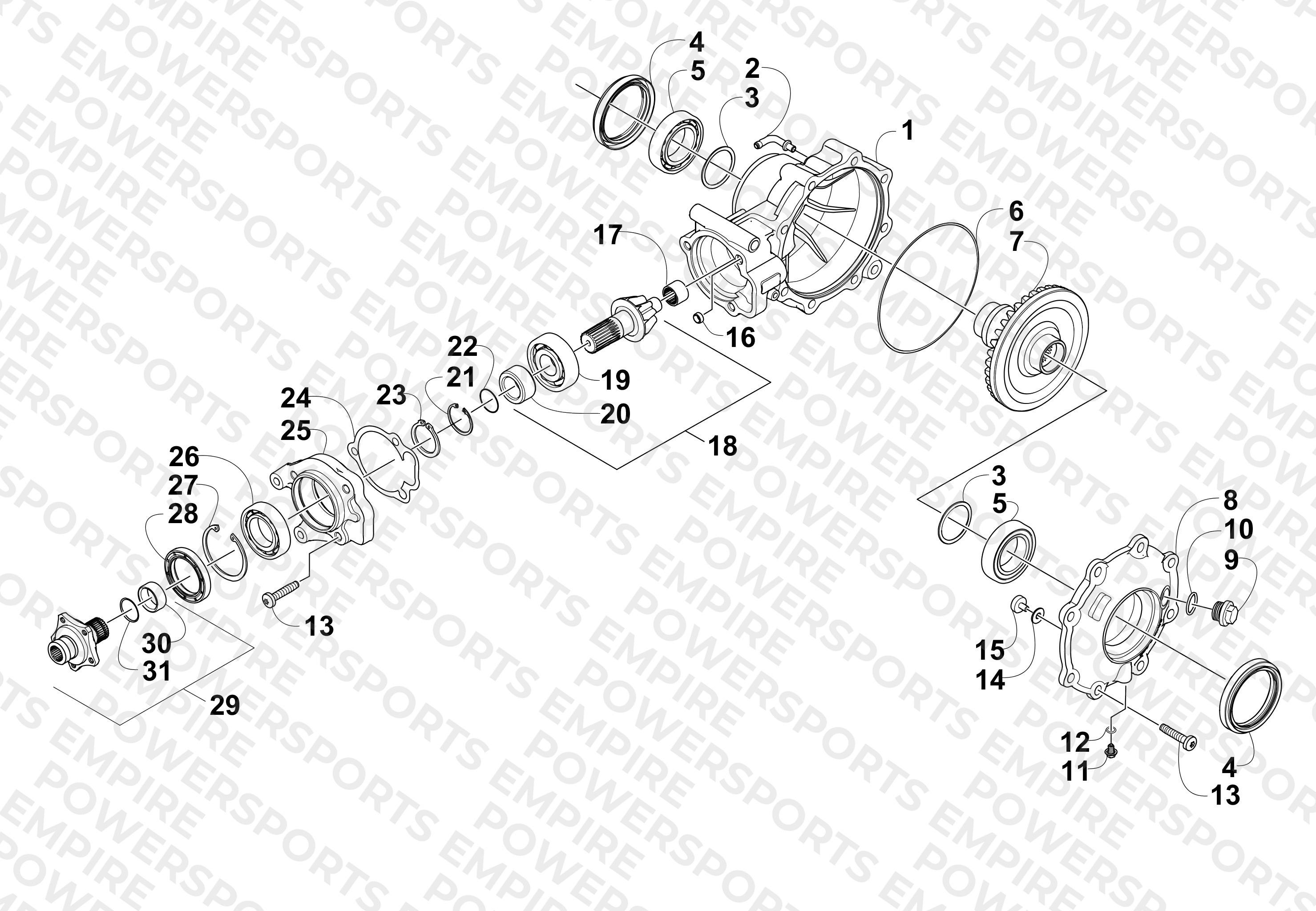 REAR DRIVE GEARCASE ASSEMBLY