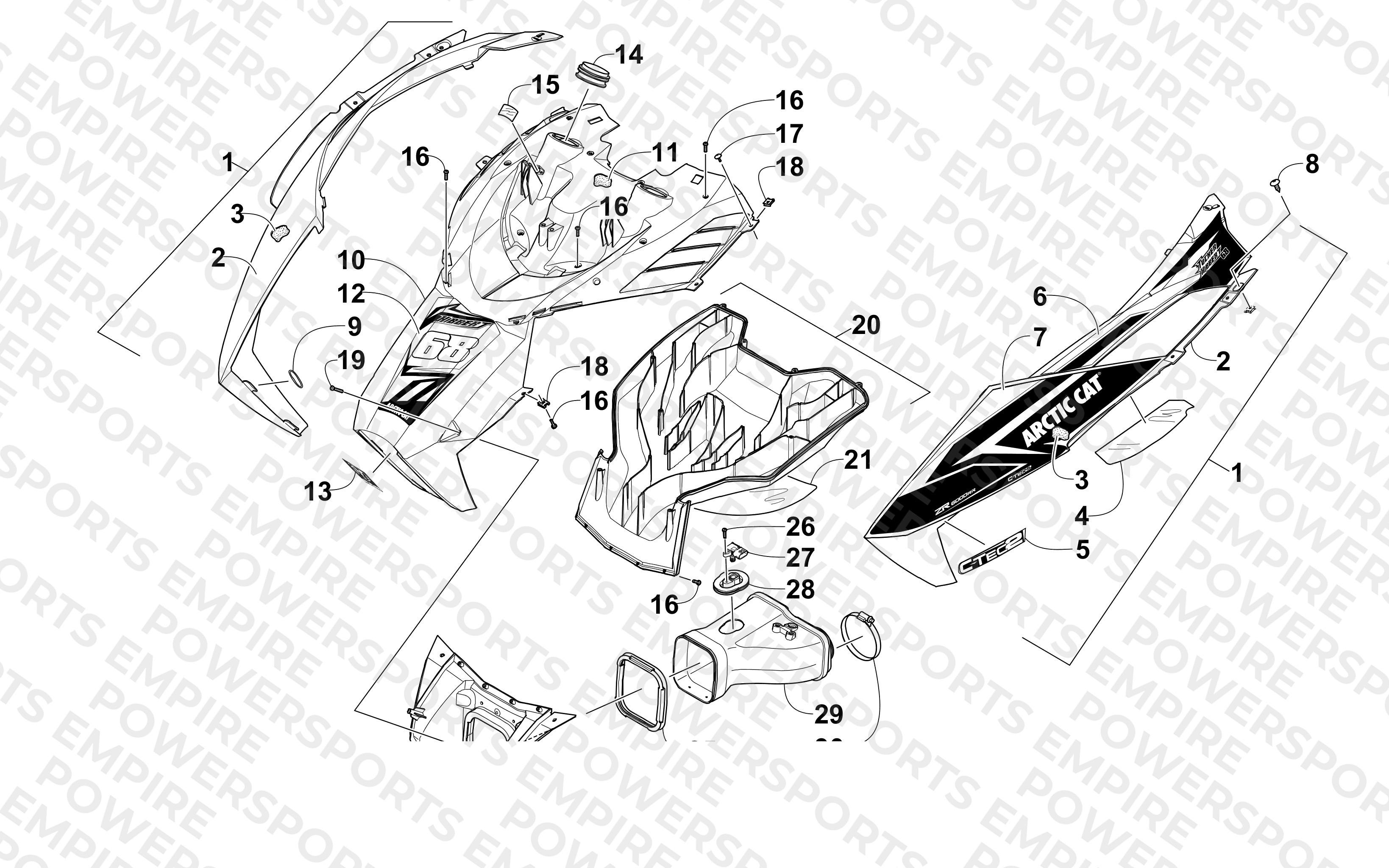 HOOD AND AIR INTAKE ASSEMBLY