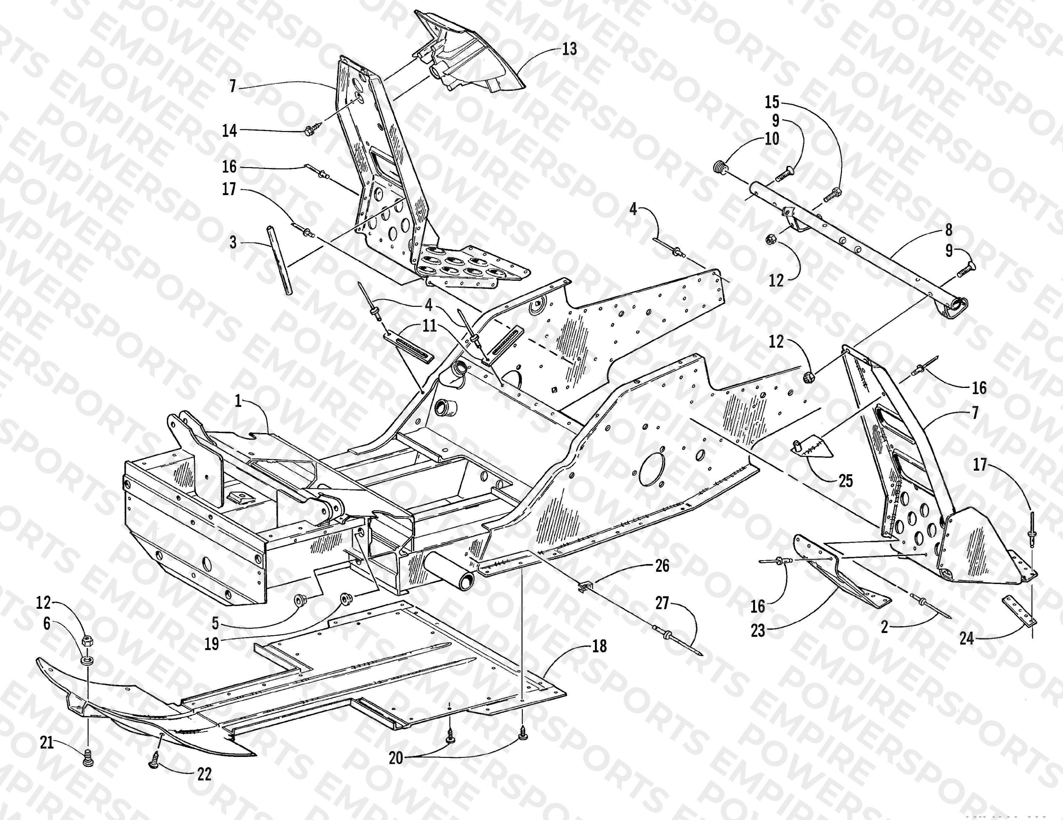 FRONT FRAME AND FOOTREST ASSEMBLY
