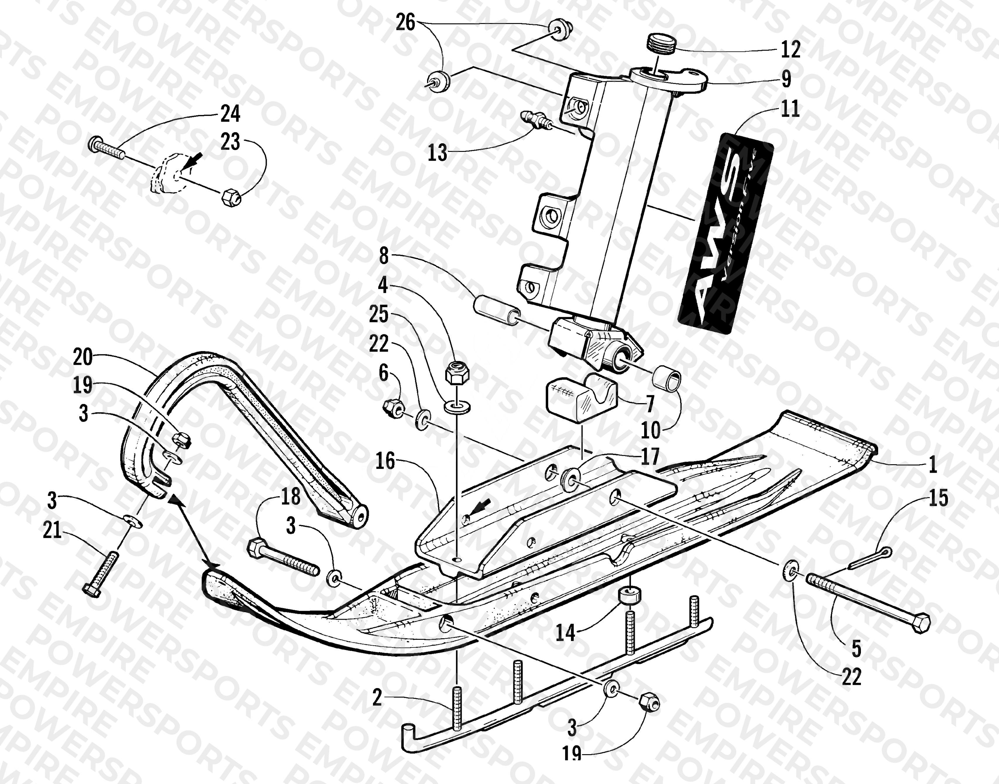 SKI AND SPINDLE ASSEMBLY (International)