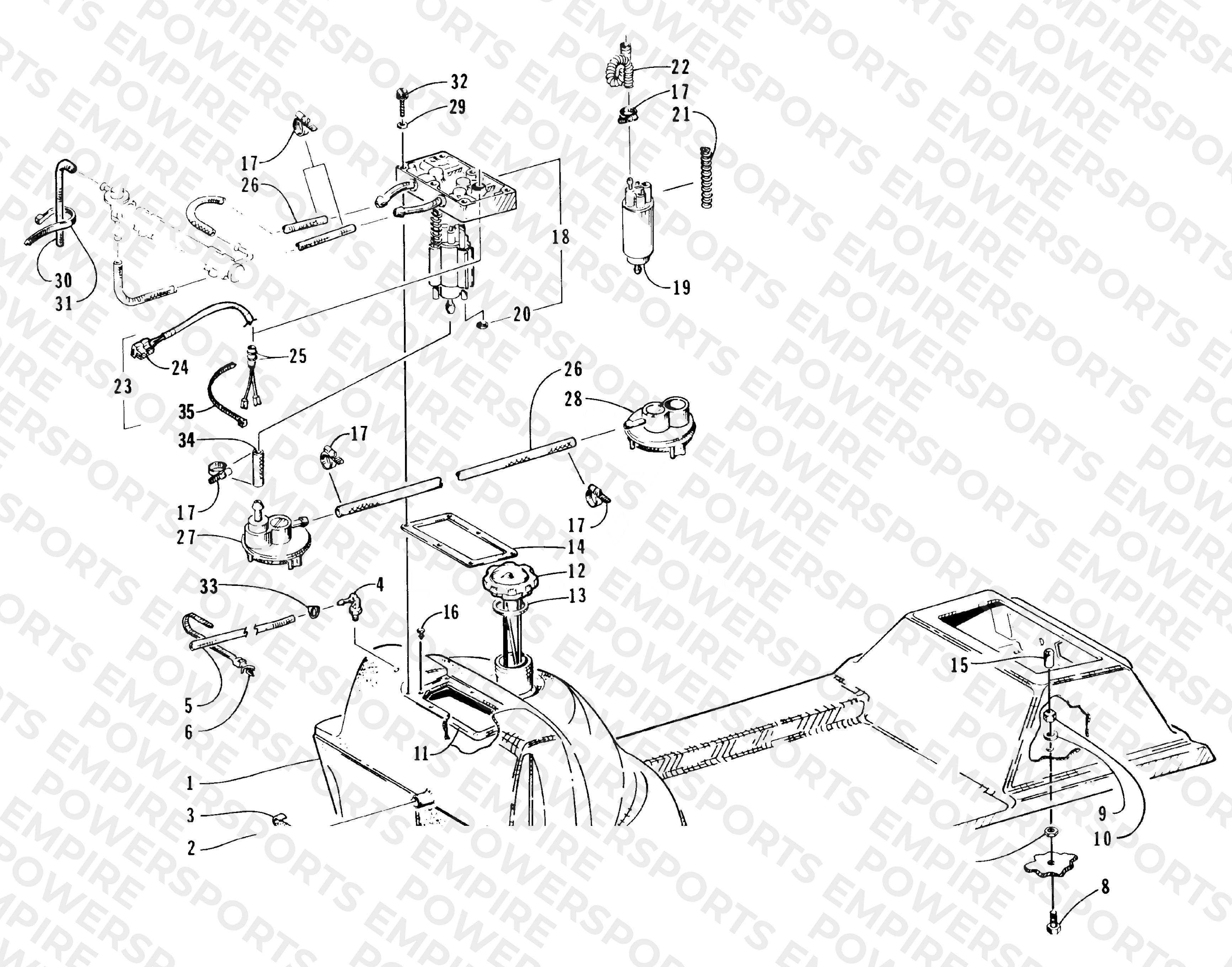 GAS TANK AND FUEL PUMP ASSEMBLIES