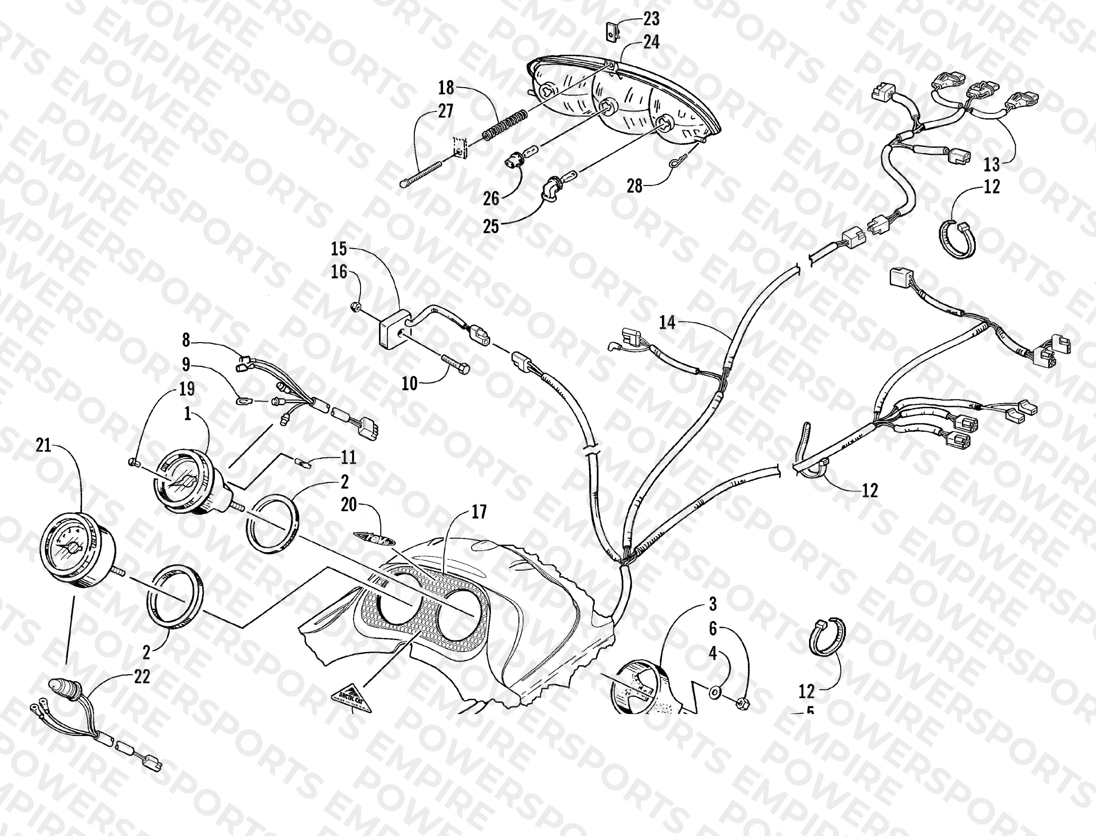 HEADLIGHT, INSTRUMENTS, AND WIRING ASSEMBLIES