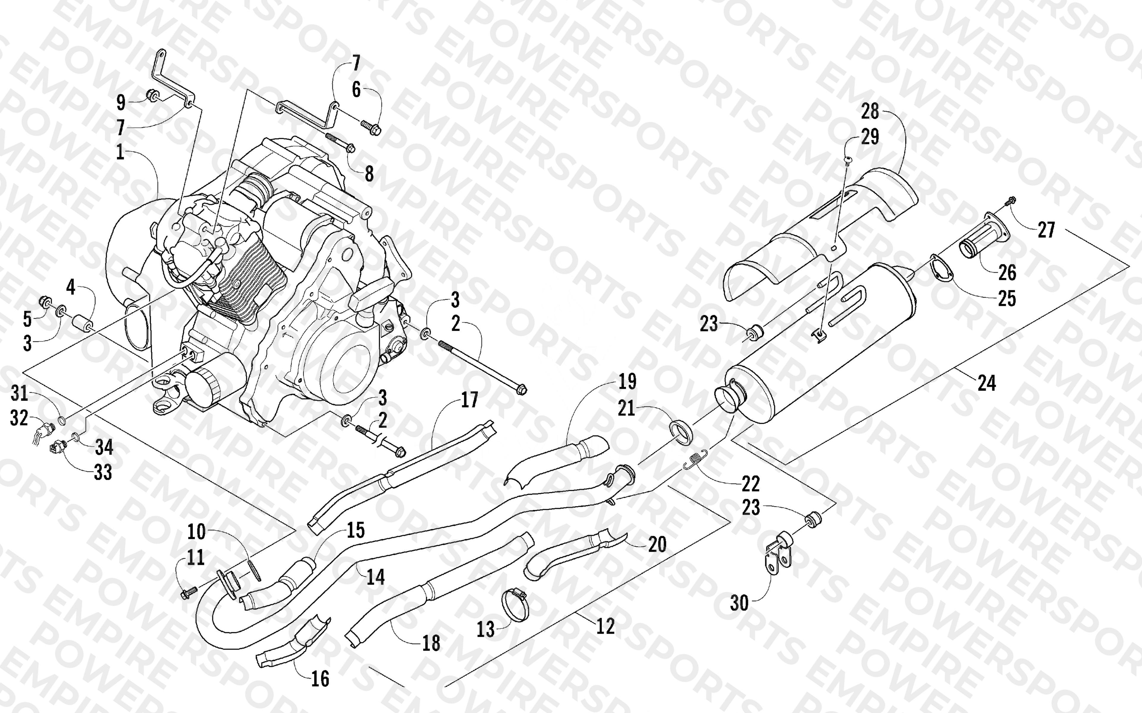 ENGINE AND EXHAUST