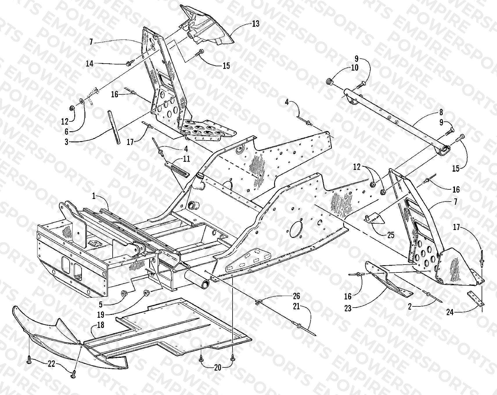 FRONT FRAME AND FOOTREST ASSEMBLY