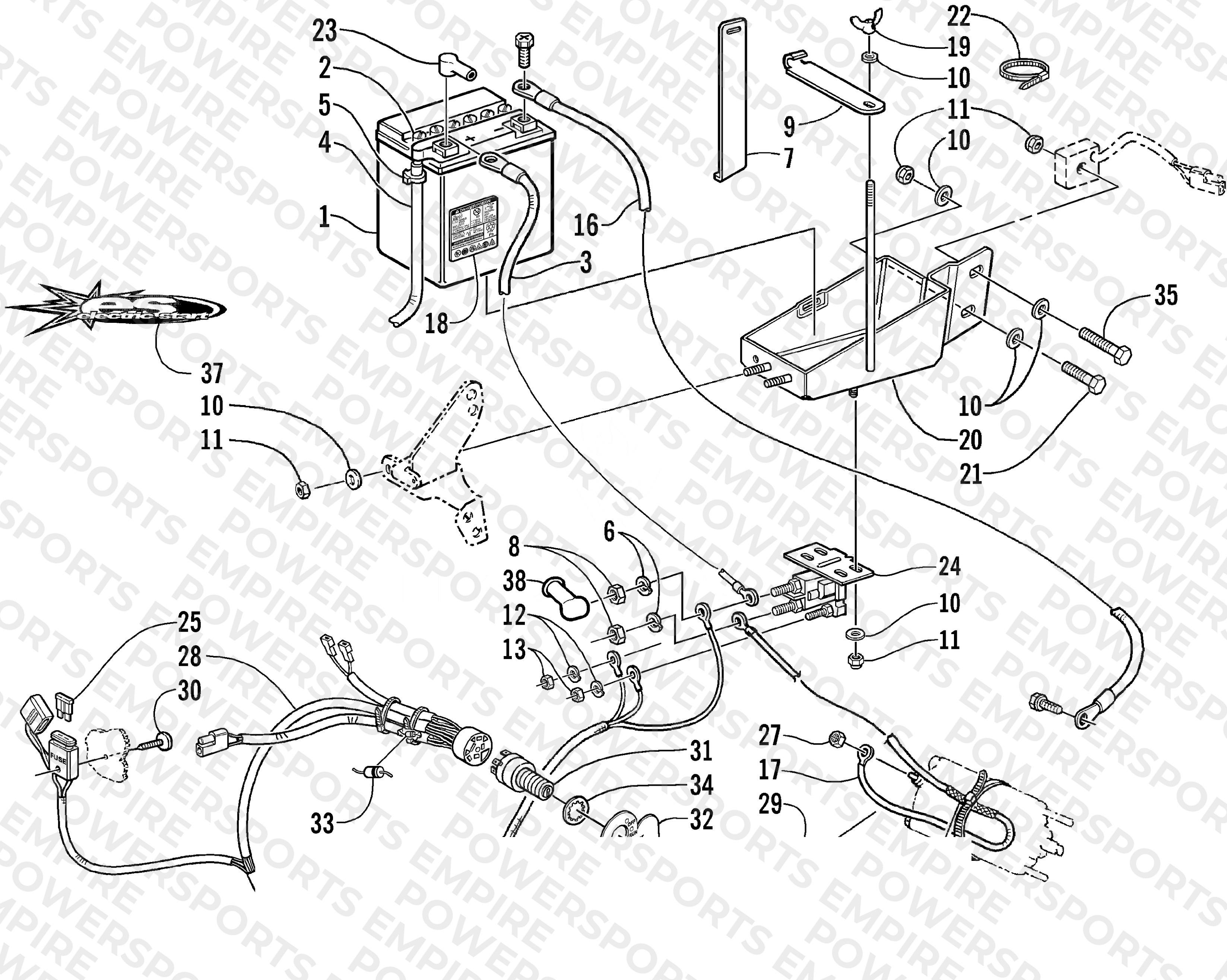 BATTERY, SOLENOID, AND CABLES (OPTIONAL)