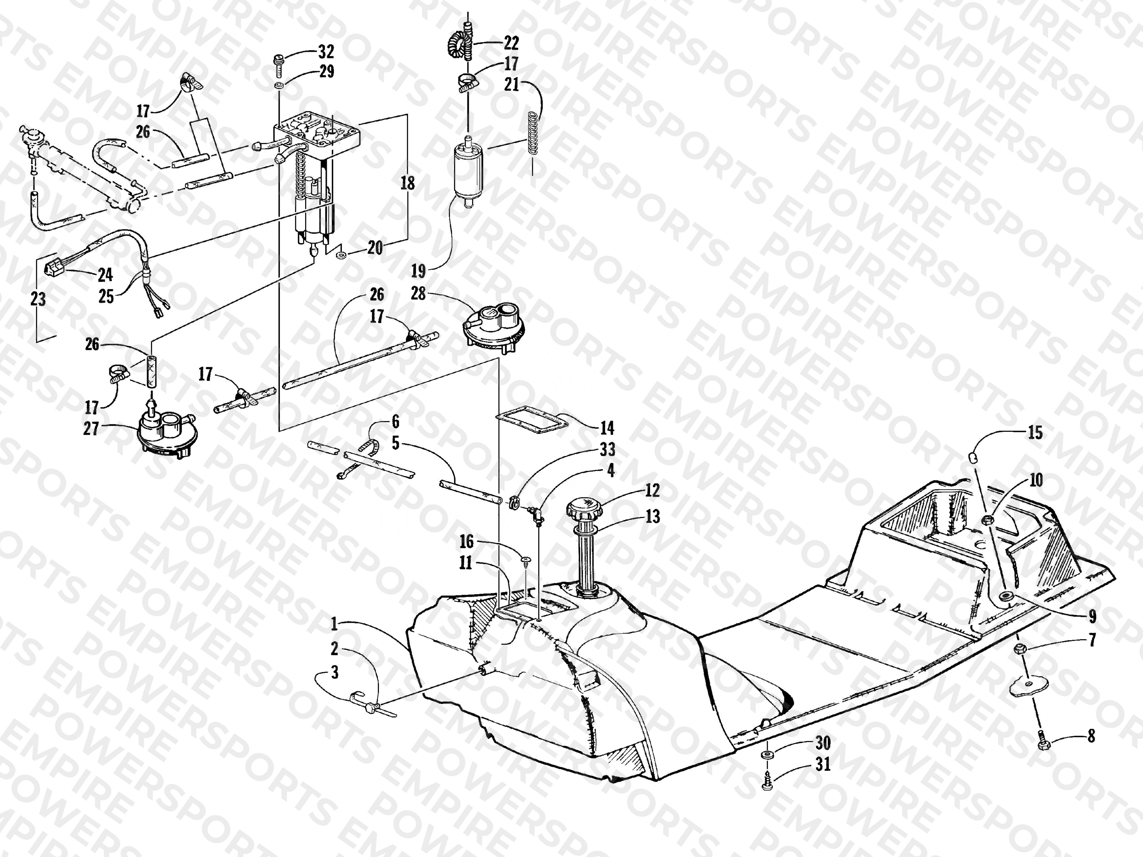 GAS TANK AND FUEL PUMP ASSEMBLIES