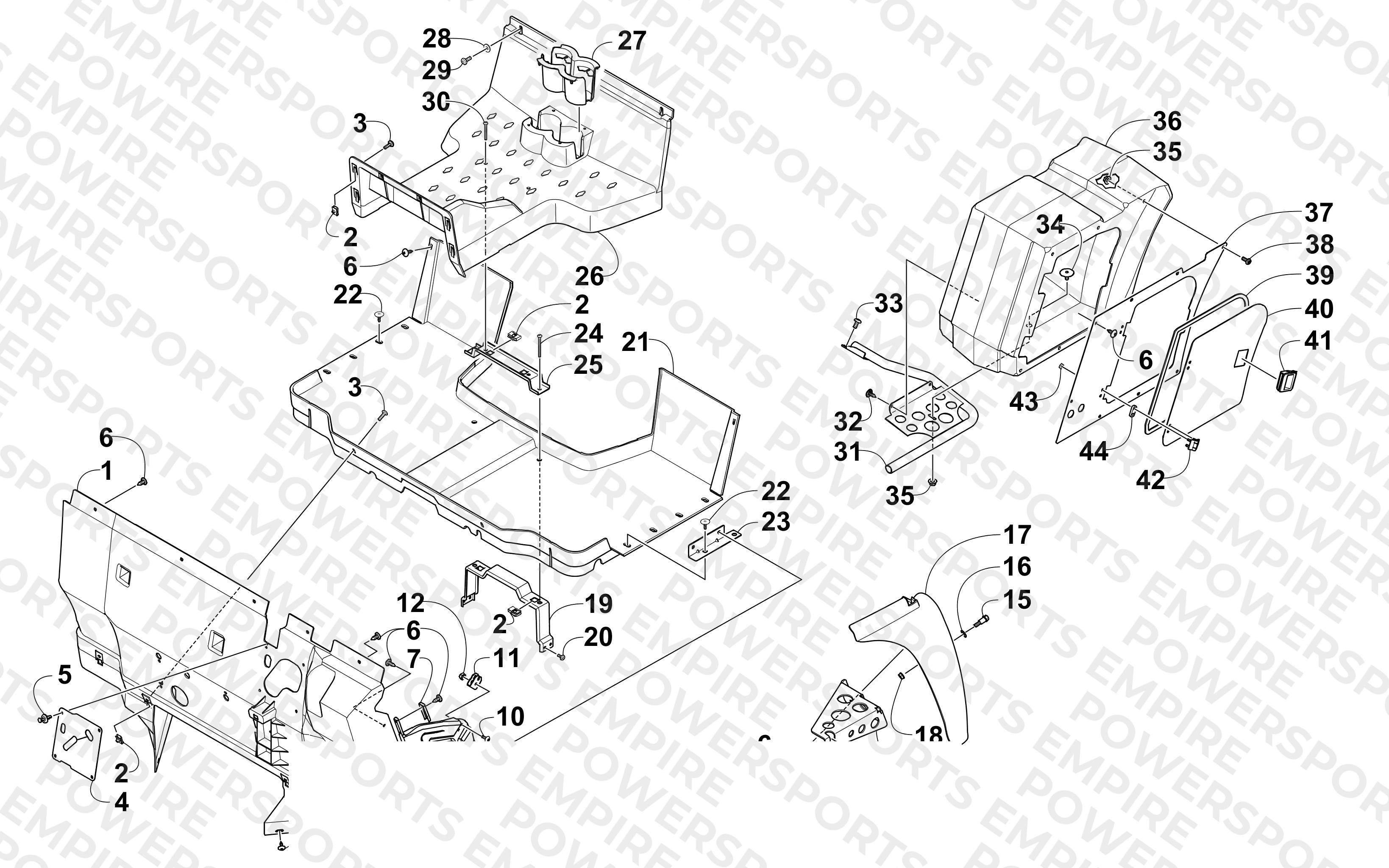 CONSOLE, FLOOR PANEL & STORAGE BOX ASSEMBLY