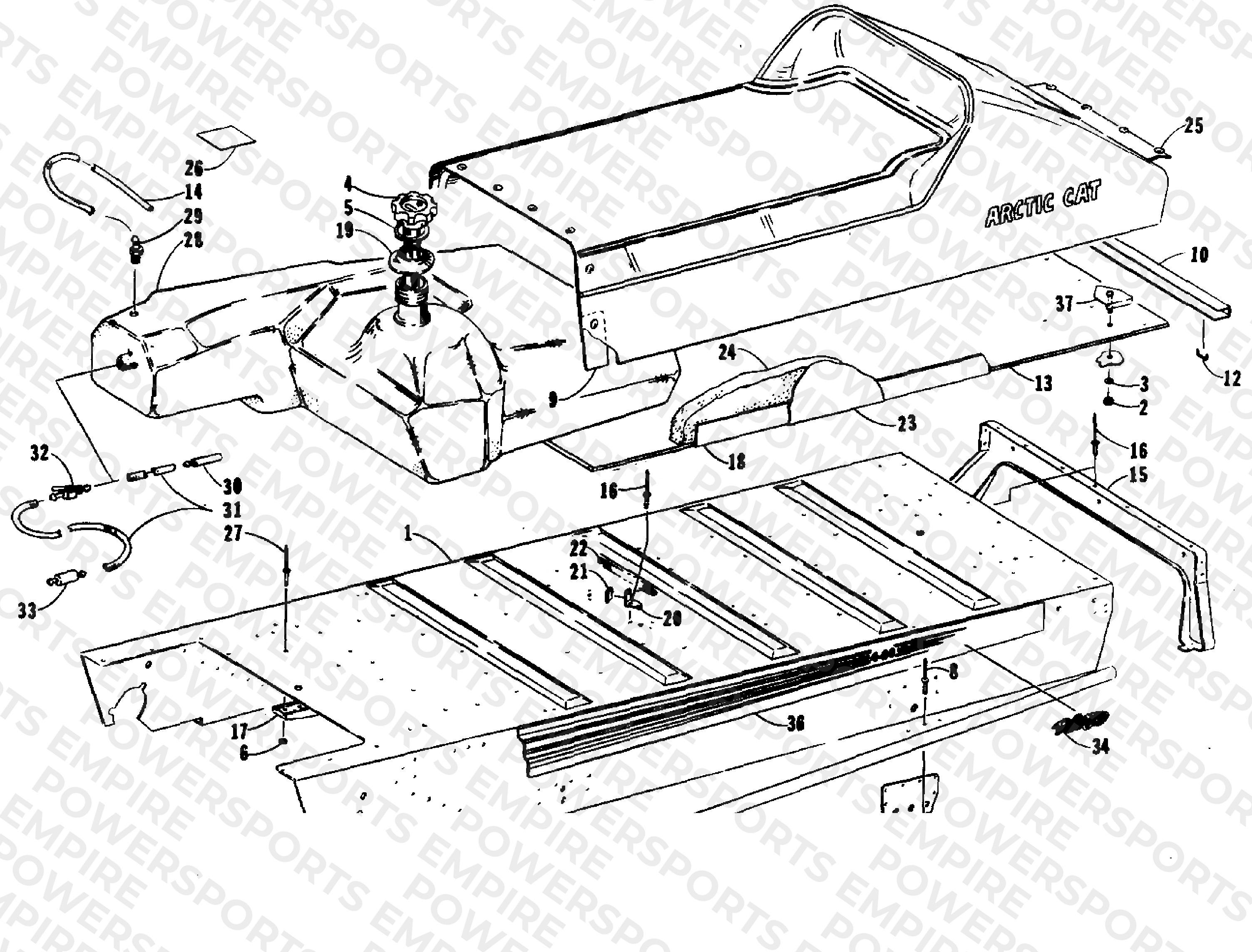 TUNNEL, GAS TANK AND SEAT