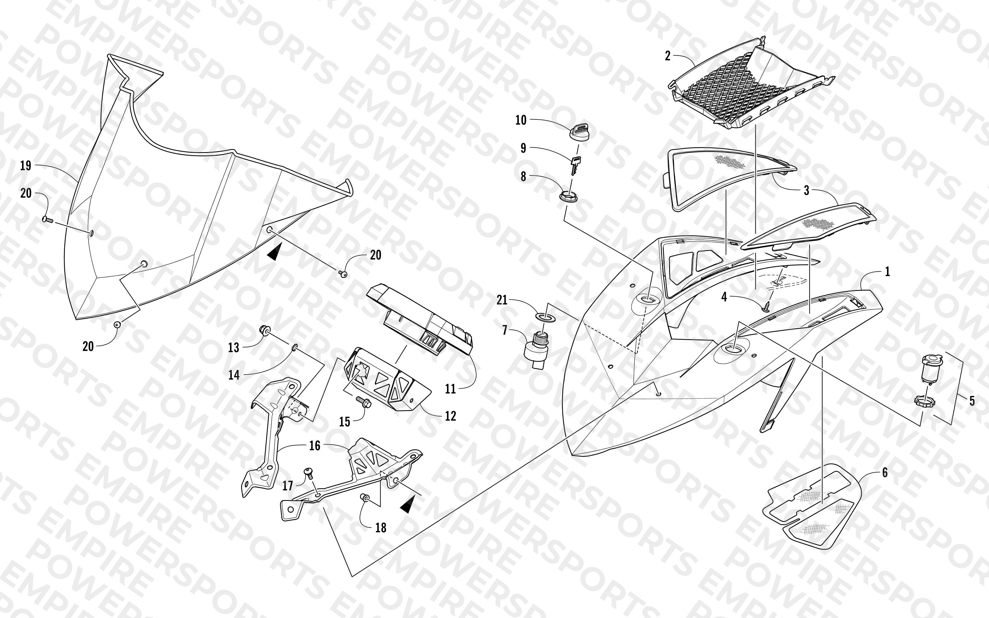 WINDSHIELD AND INSTRUMENTS ASSEMBLIES