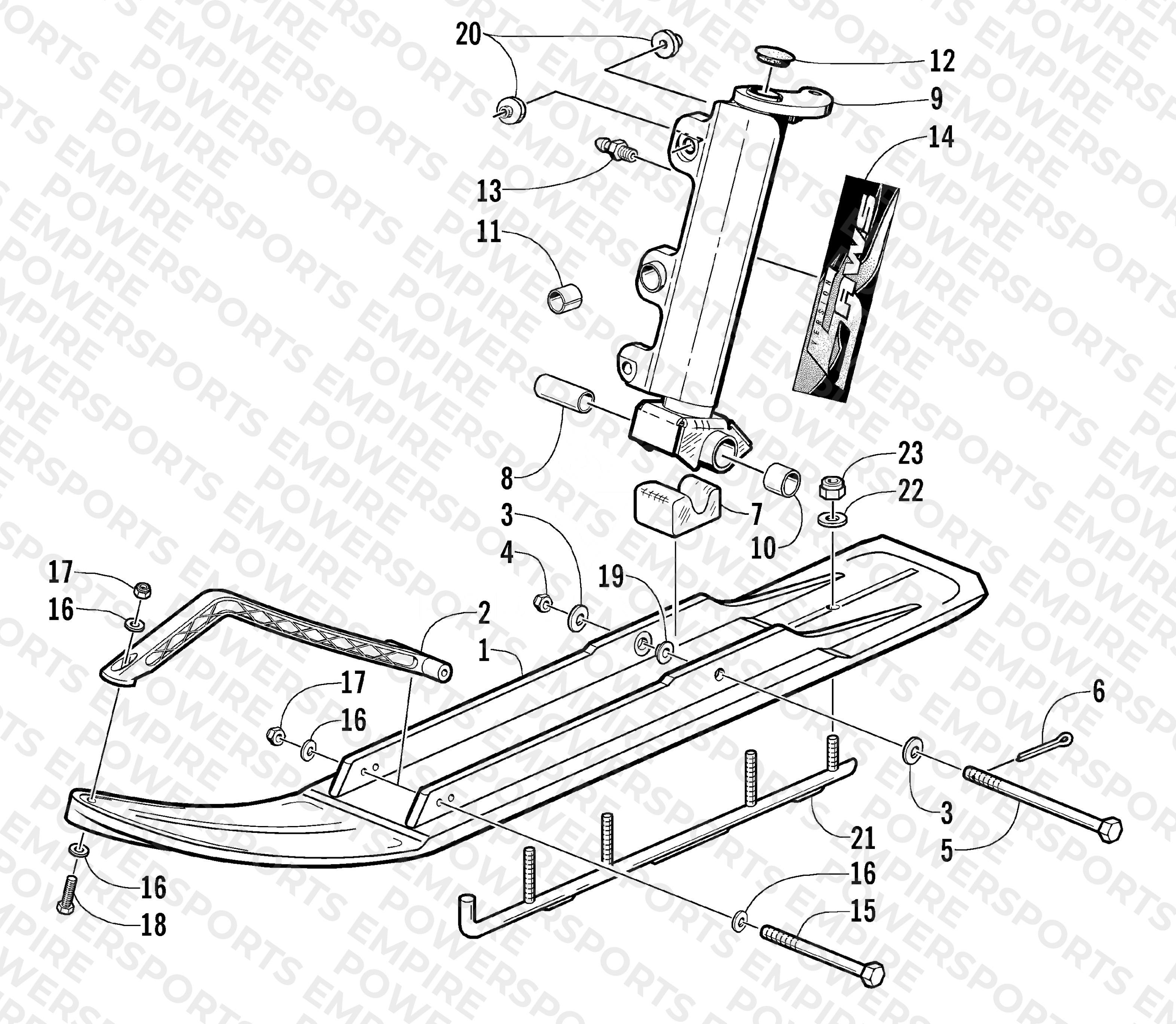 SKI AND SPINDLE ASSEMBLY