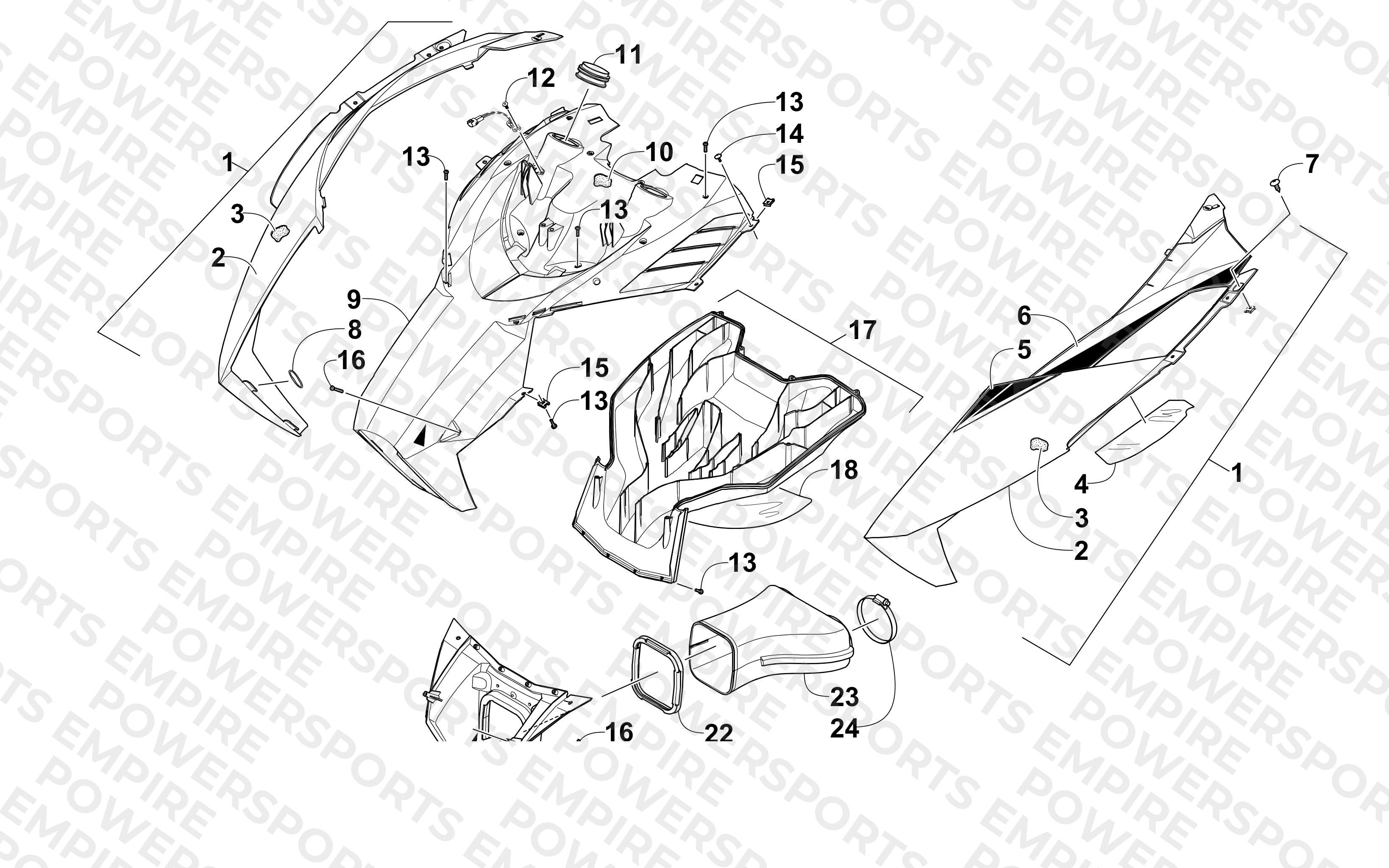 HOOD AND AIR INTAKE ASSEMBLY