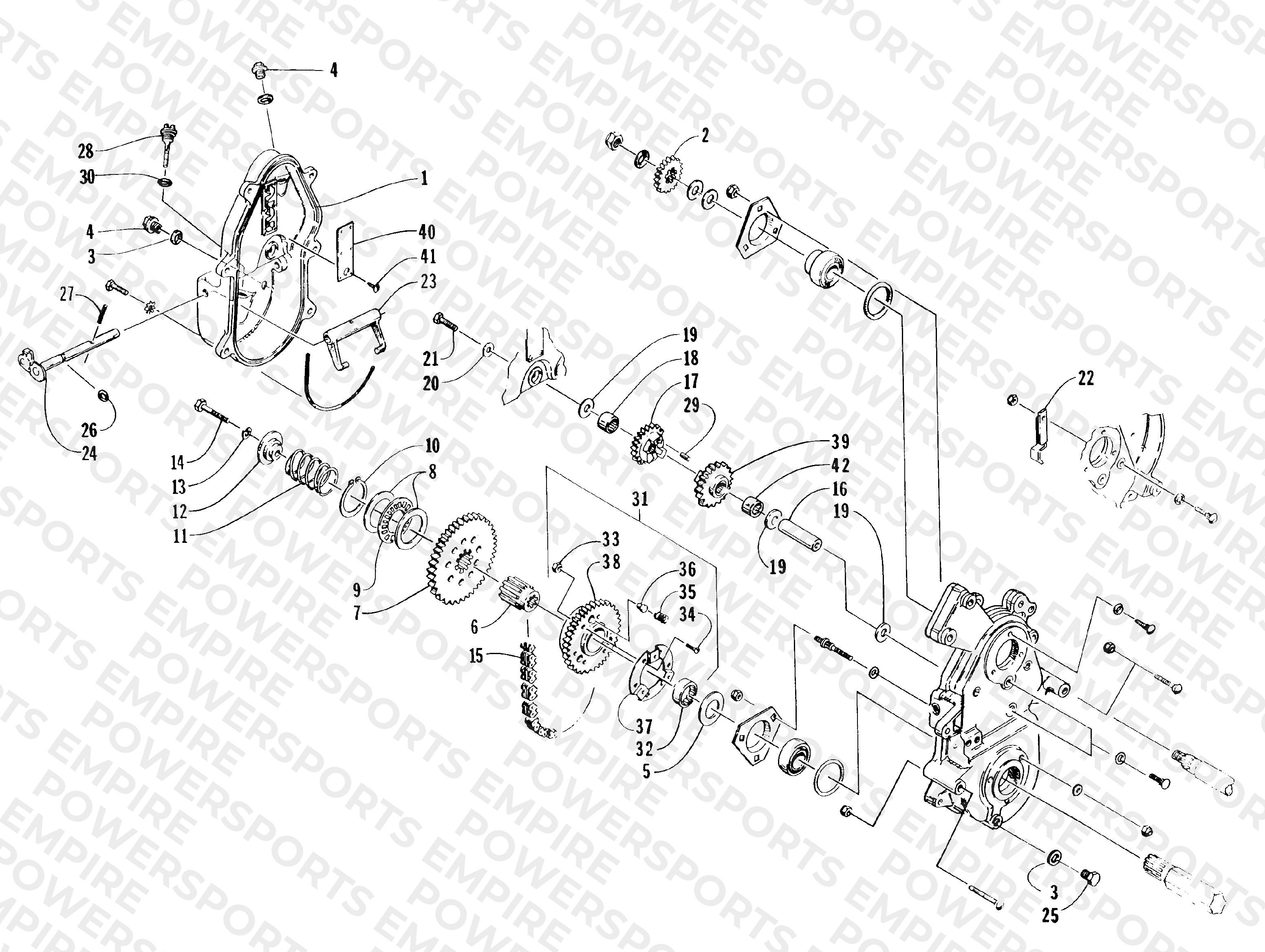 DRIVE/REVERSE DROPCASE ASSEMBLY