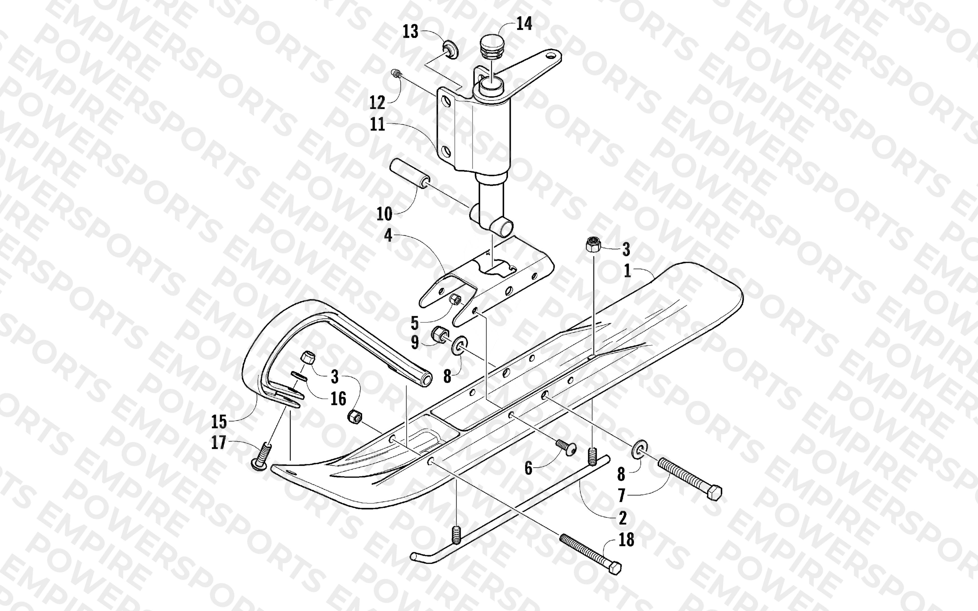 SKI AND SPINDLE ASSEMBLY