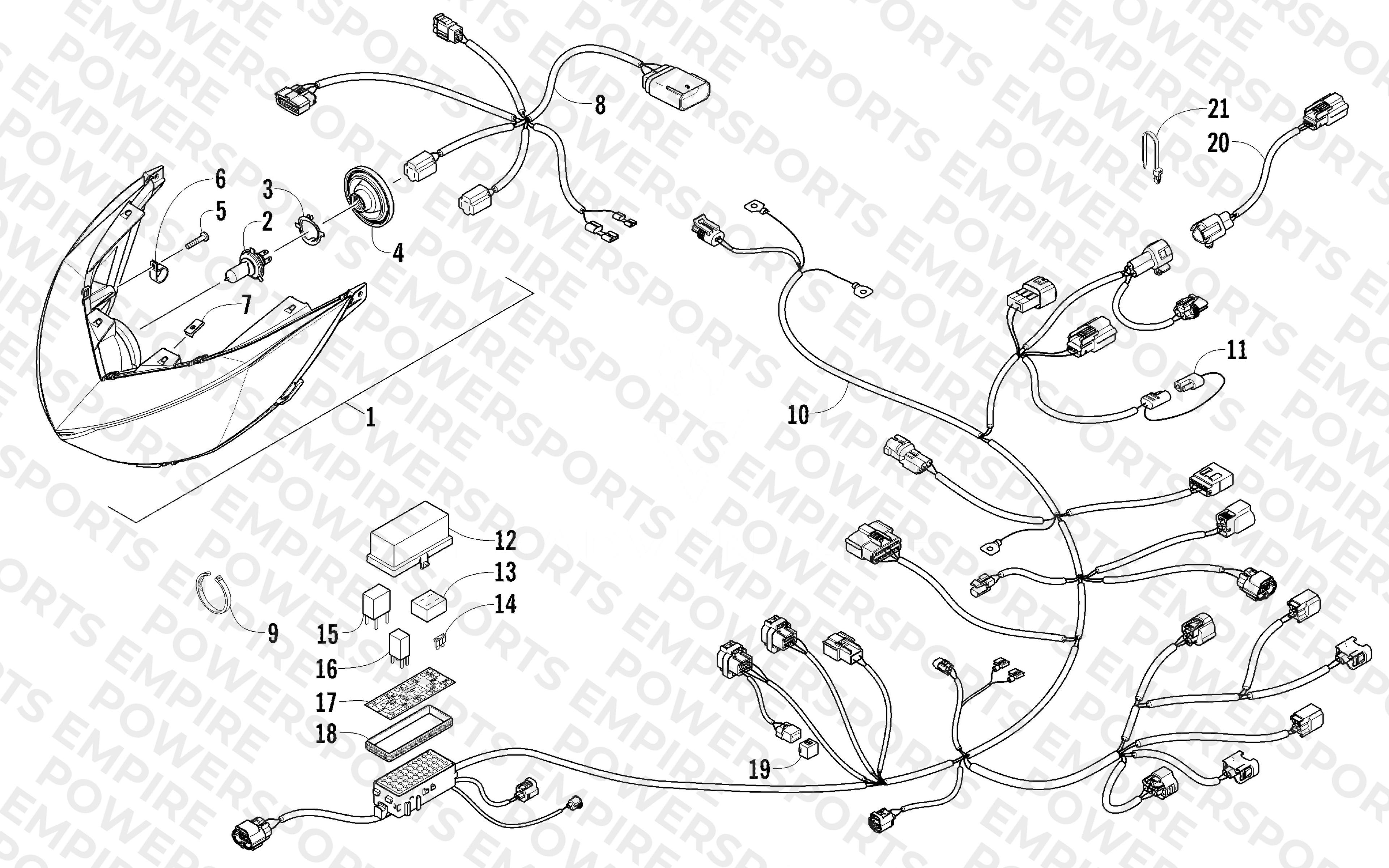 HEADLIGHT AND WIRING ASSEMBLIES