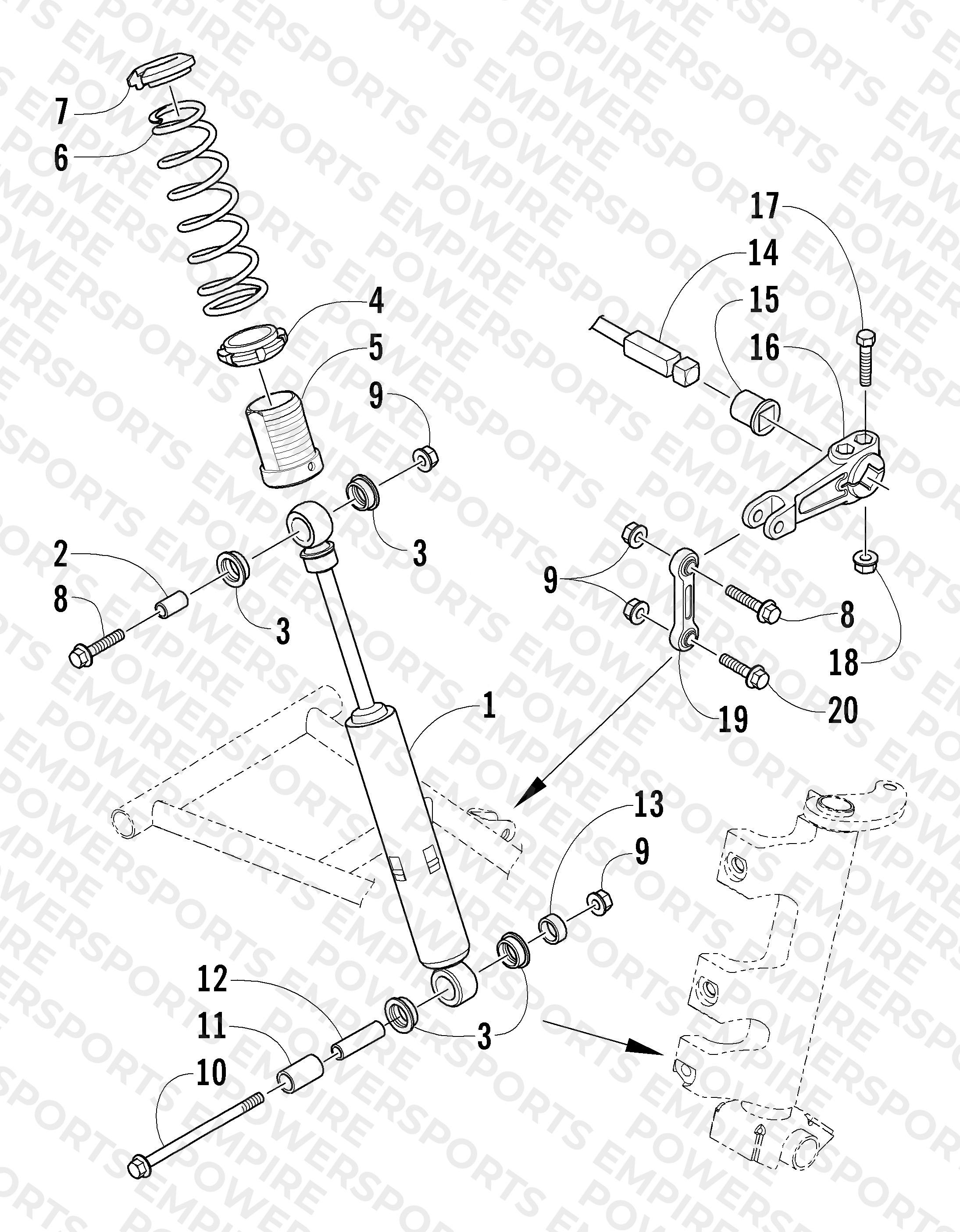 SHOCK ABSORBER AND SWAY BAR ASSEMBLY