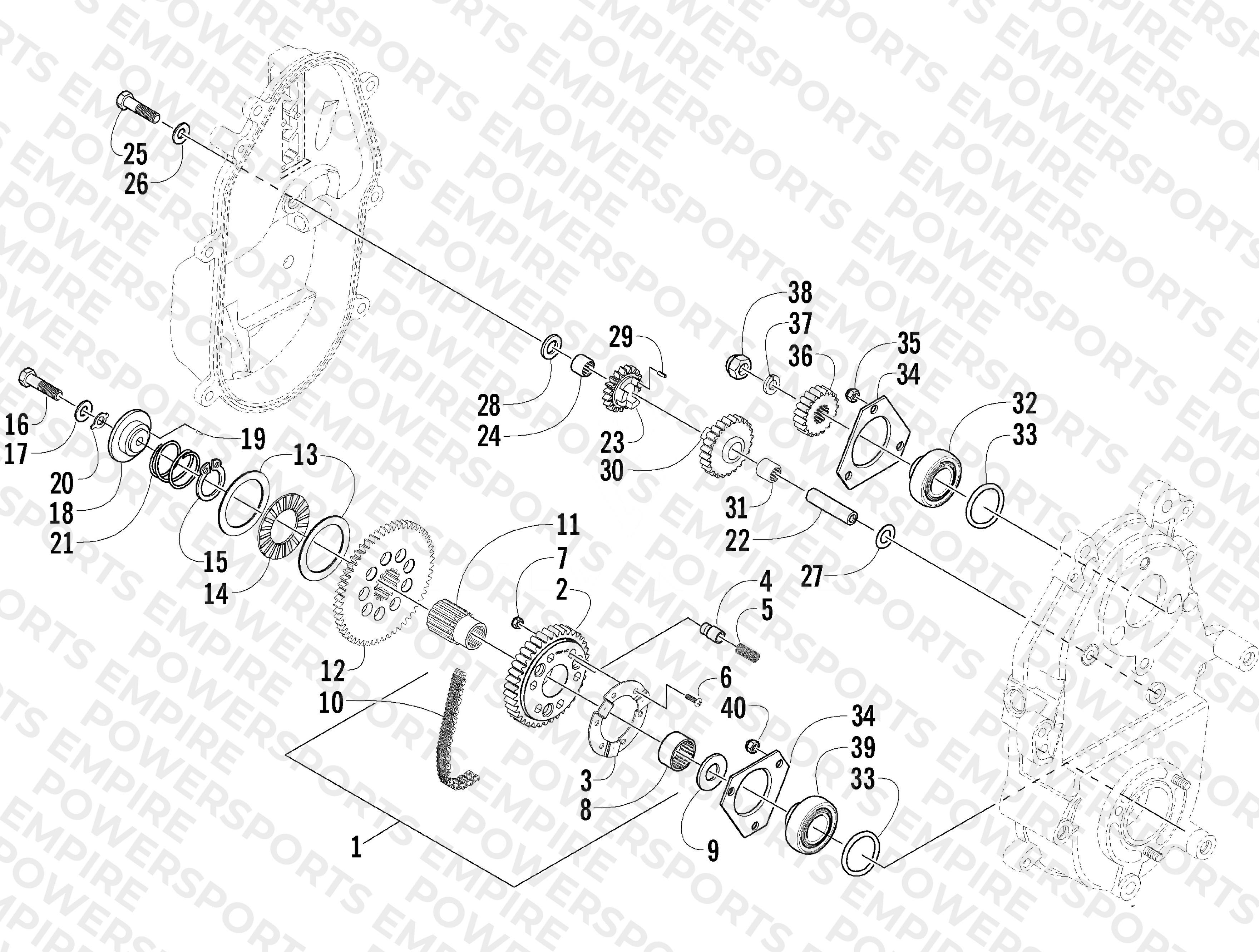 DRIVE/REVERSE DROPCASE ASSEMBLY