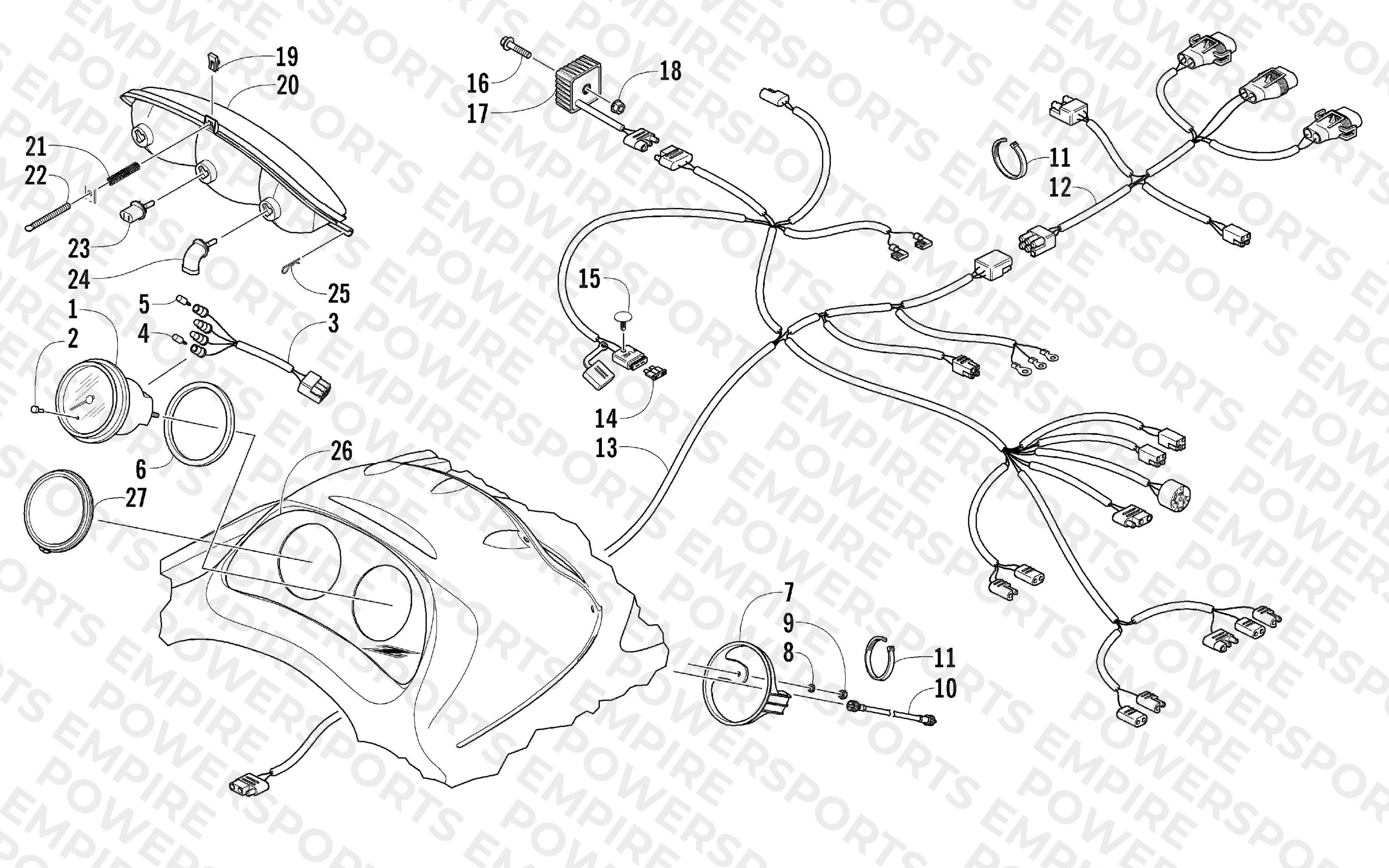 HEADLIGHT, INSTRUMENTS, AND WIRING ASSEMBLIES