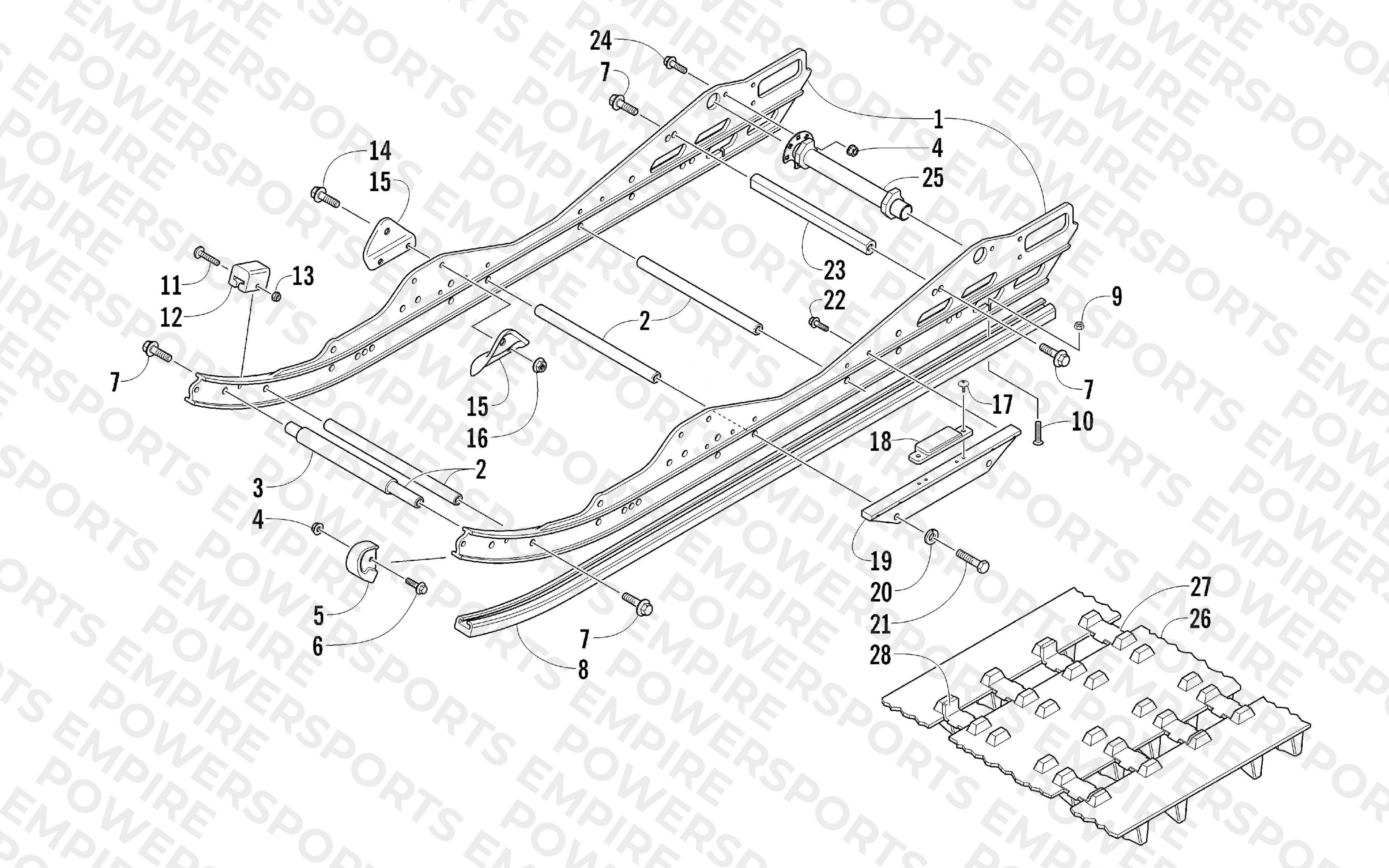 SLIDE RAIL AND TRACK ASSEMBLY