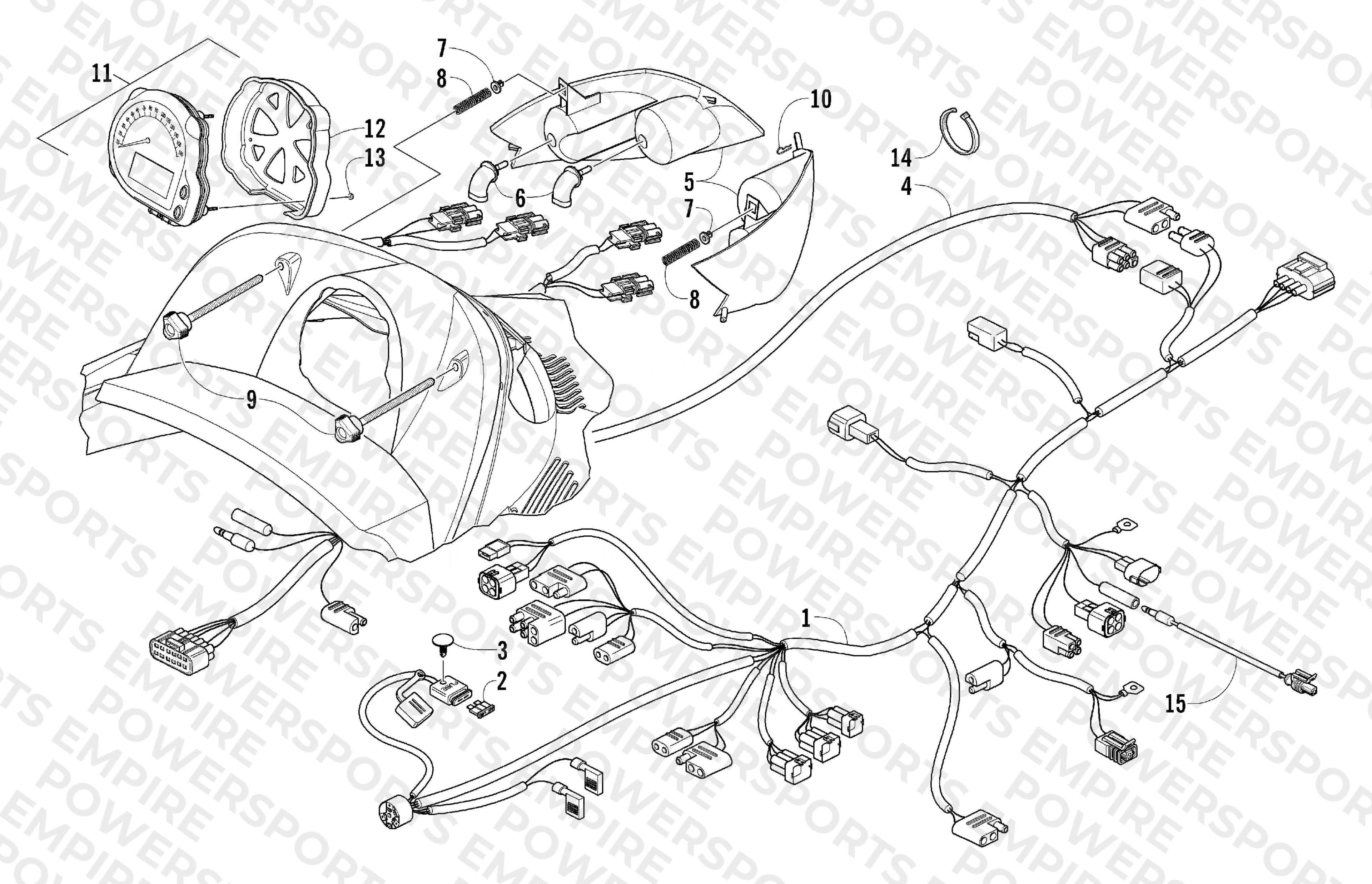HEADLIGHT, INSTRUMENTS, AND WIRING ASSEMBLIES