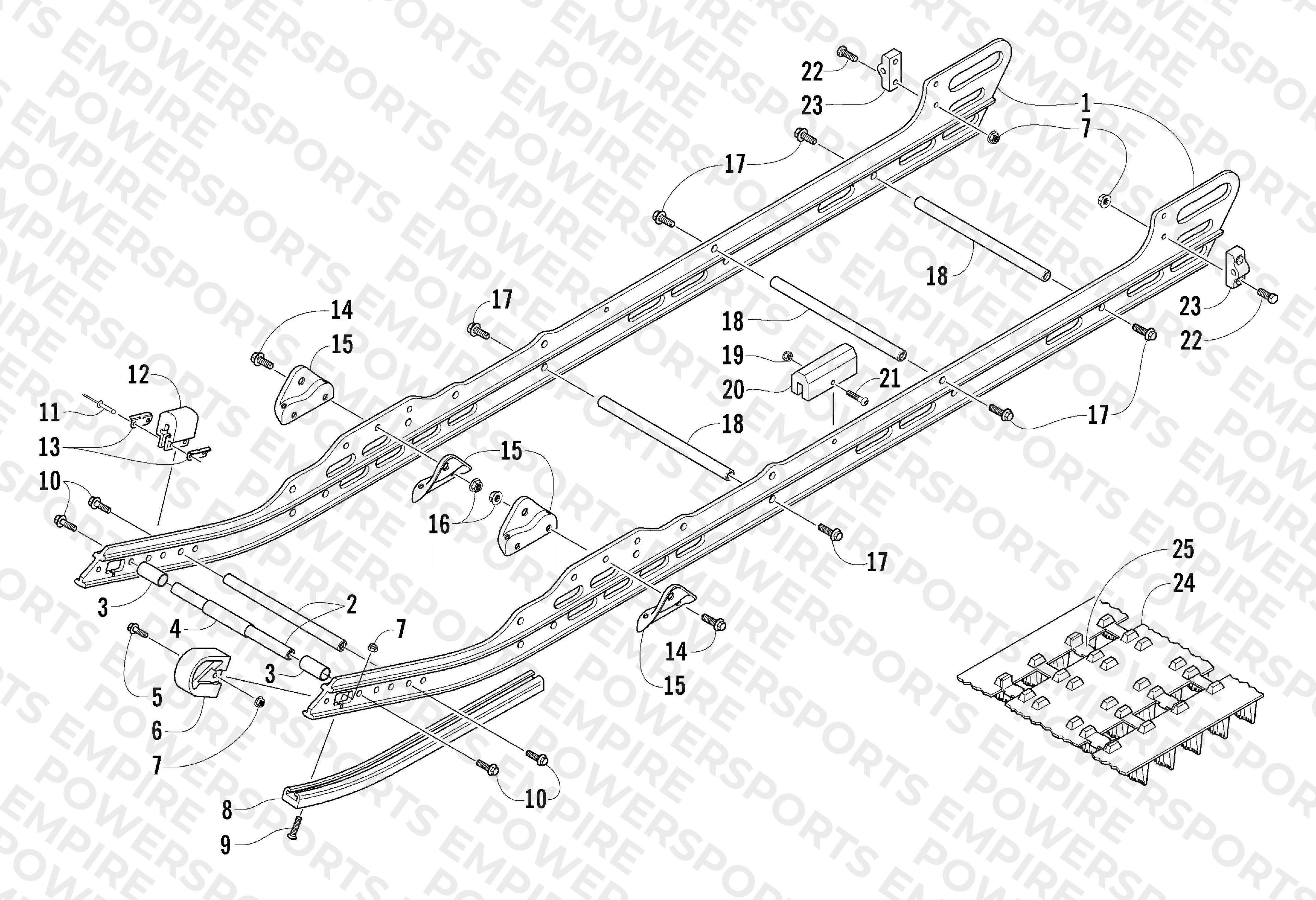 SLIDE RAIL AND TRACK ASSEMBLY