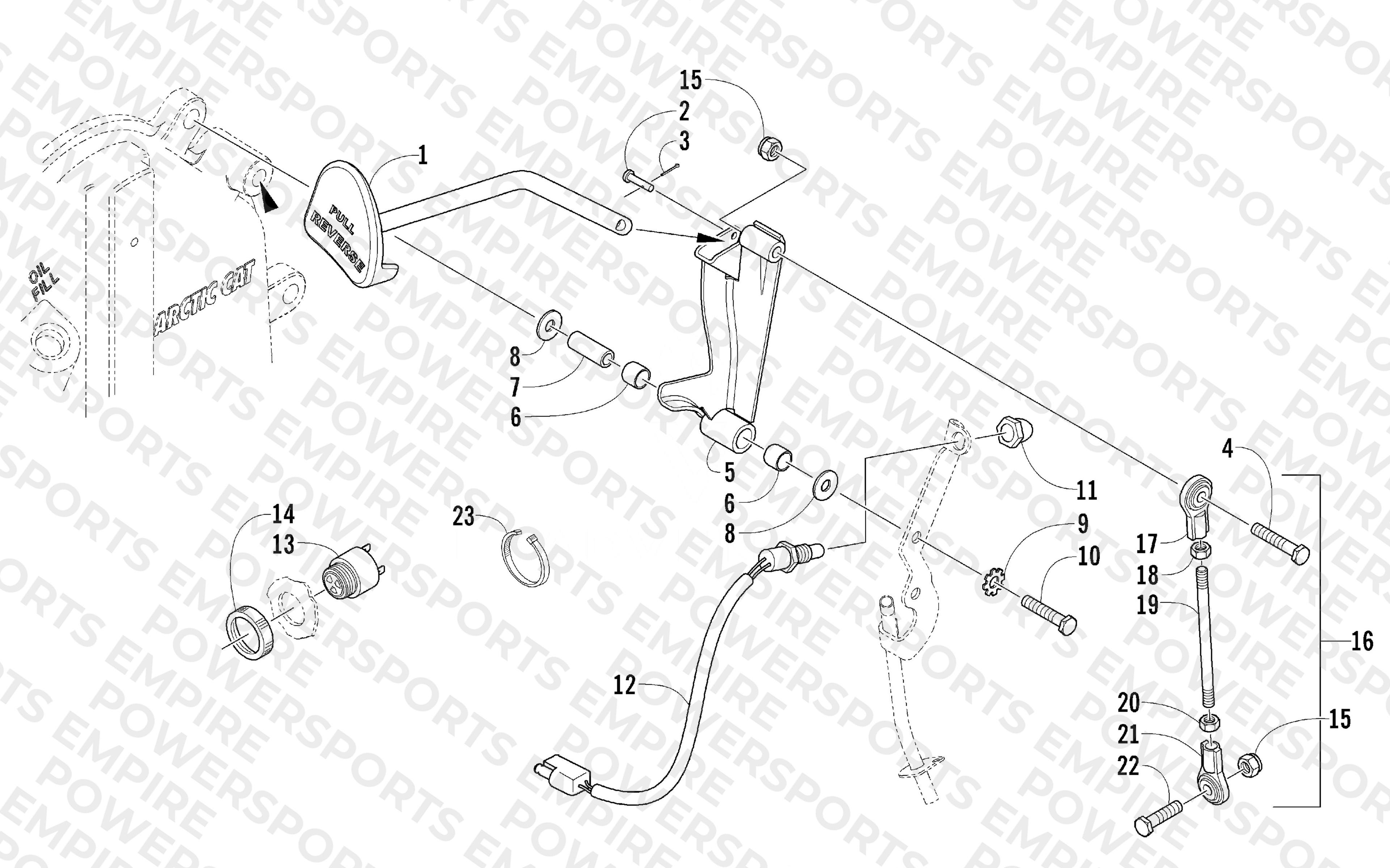 REVERSE SHIFT LEVER ASSEMBLY