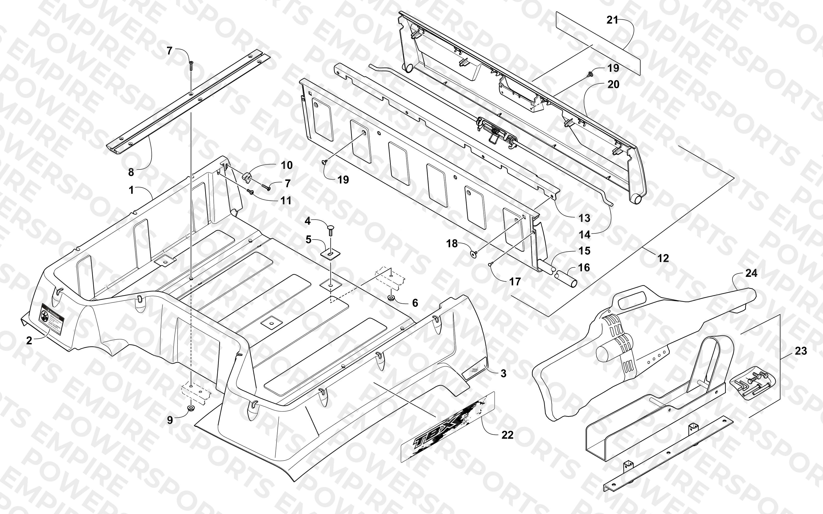CARGO BOX AND TAILGATE ASSEMBLY