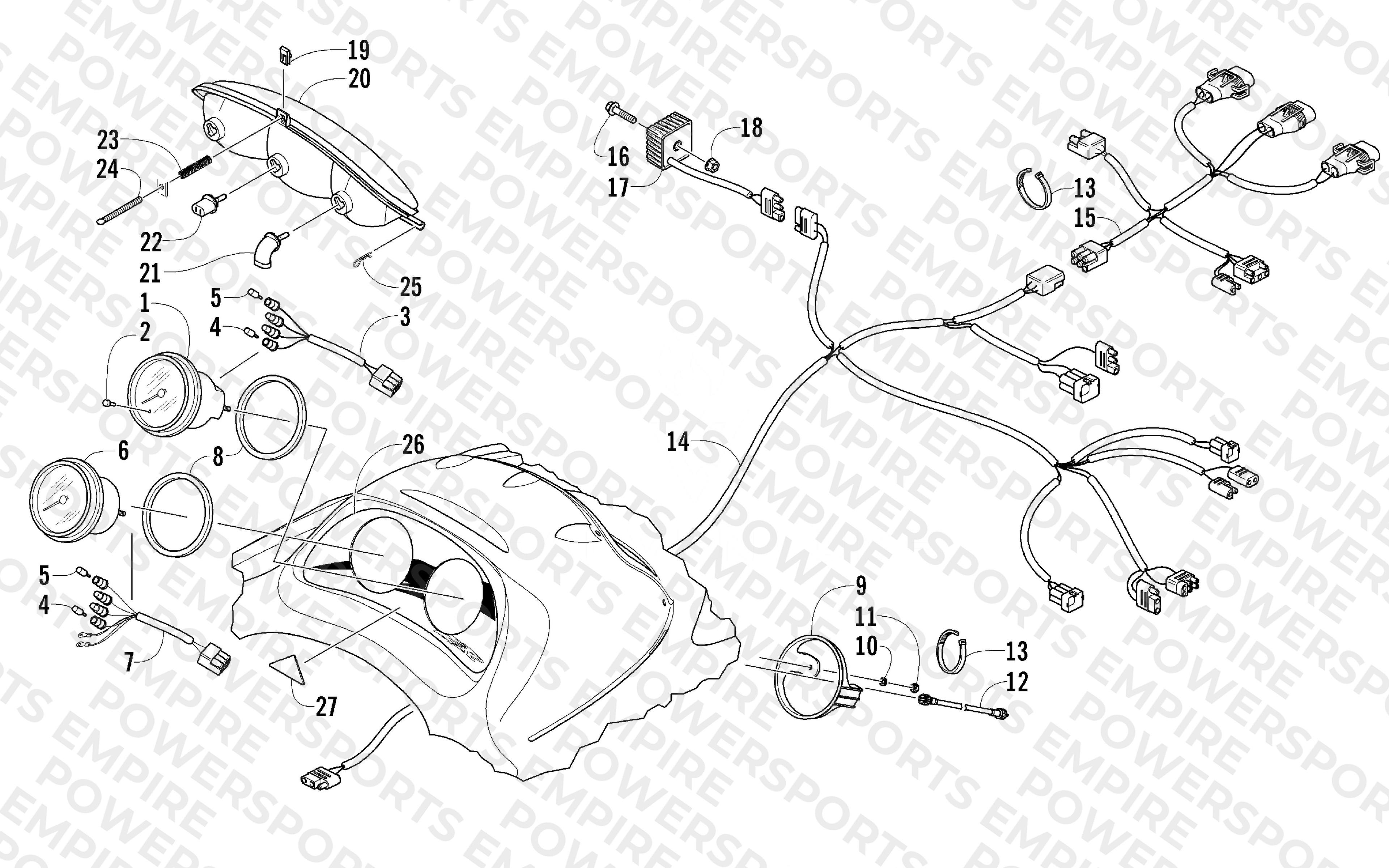 HEADLIGHT, INSTRUMENTS, AND WIRING ASSEMBLIES