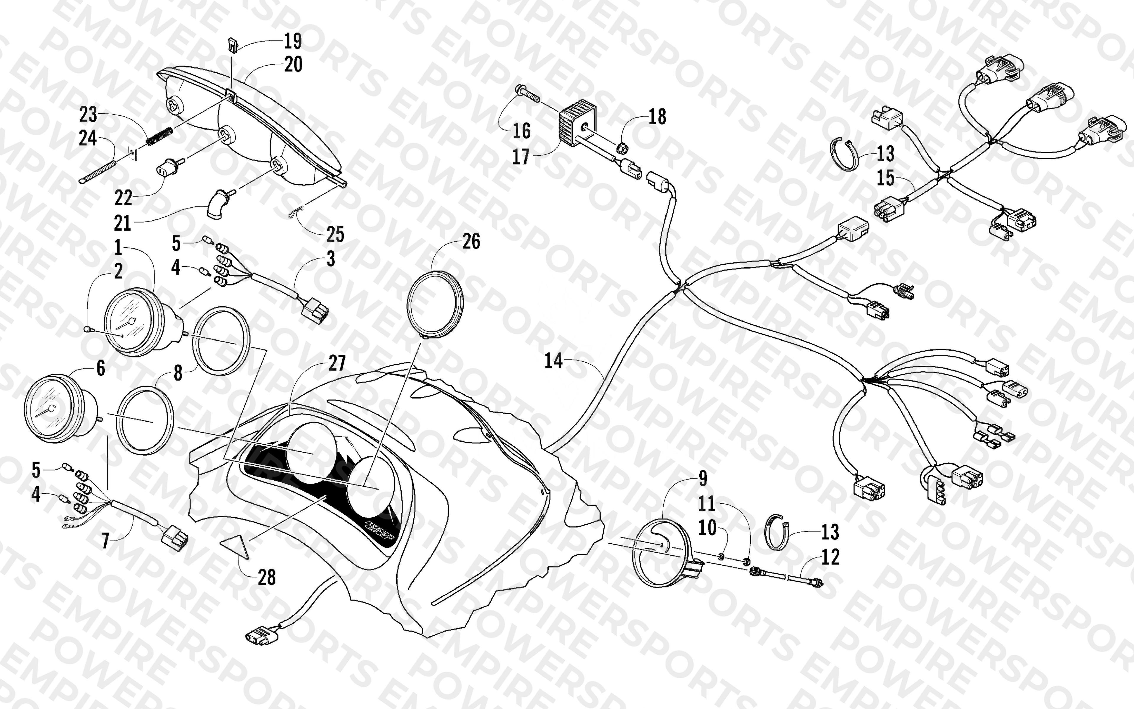 HEADLIGHT, INSTRUMENTS, AND WIRING ASSEMBLIES