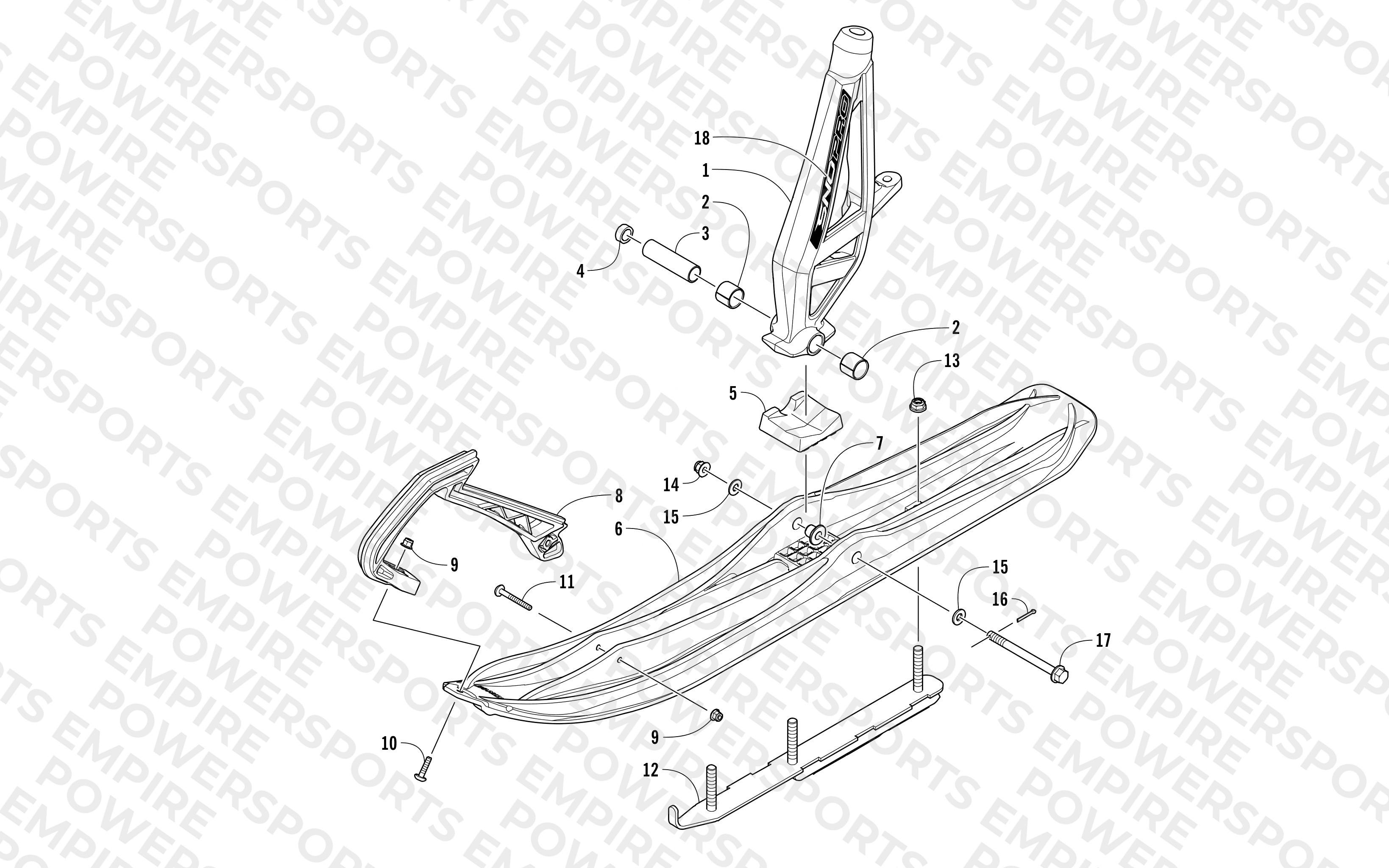 SKI AND SPINDLE ASSEMBLY