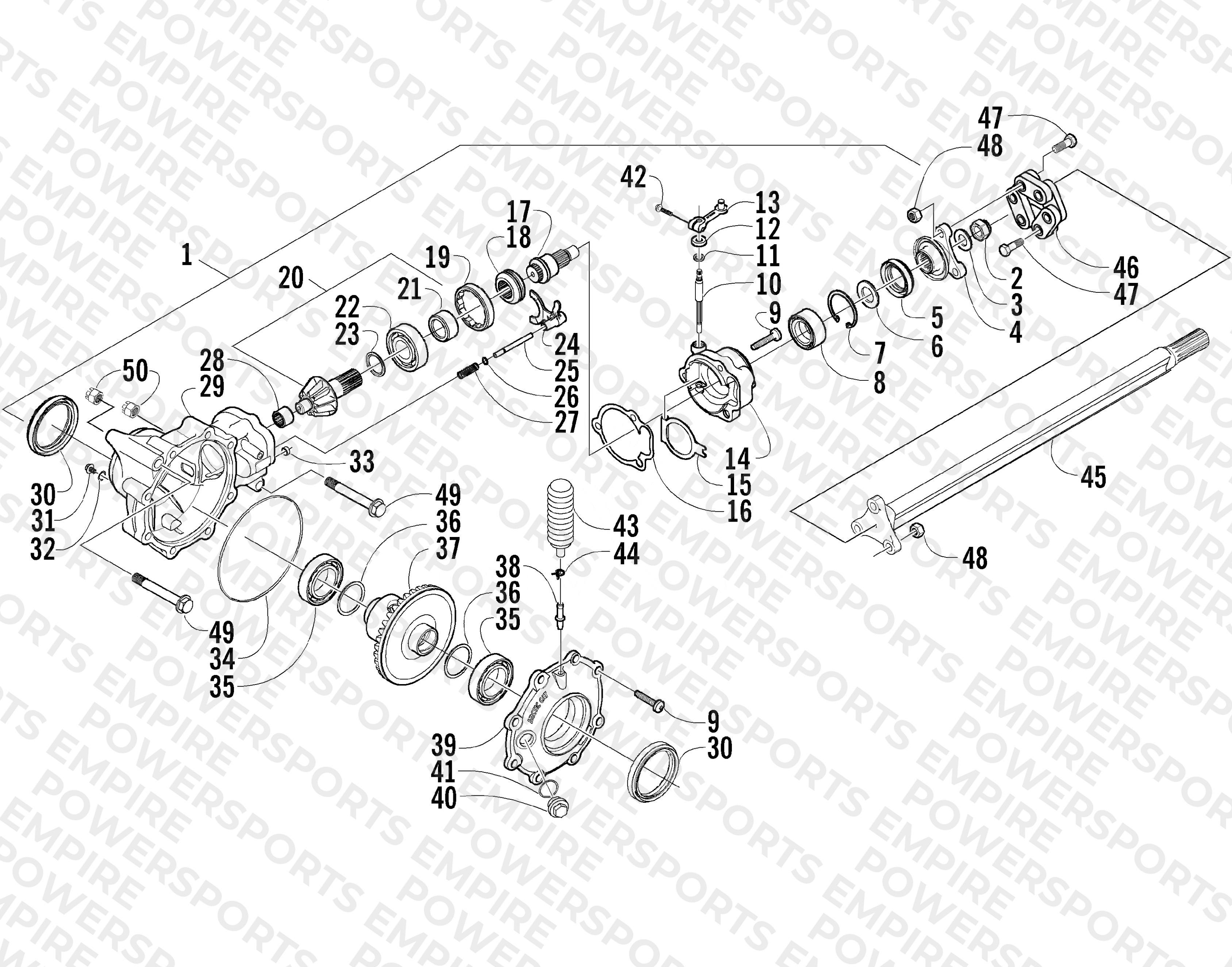 FRONT DRIVE GEARCASE ASSEMBLY (4X4)