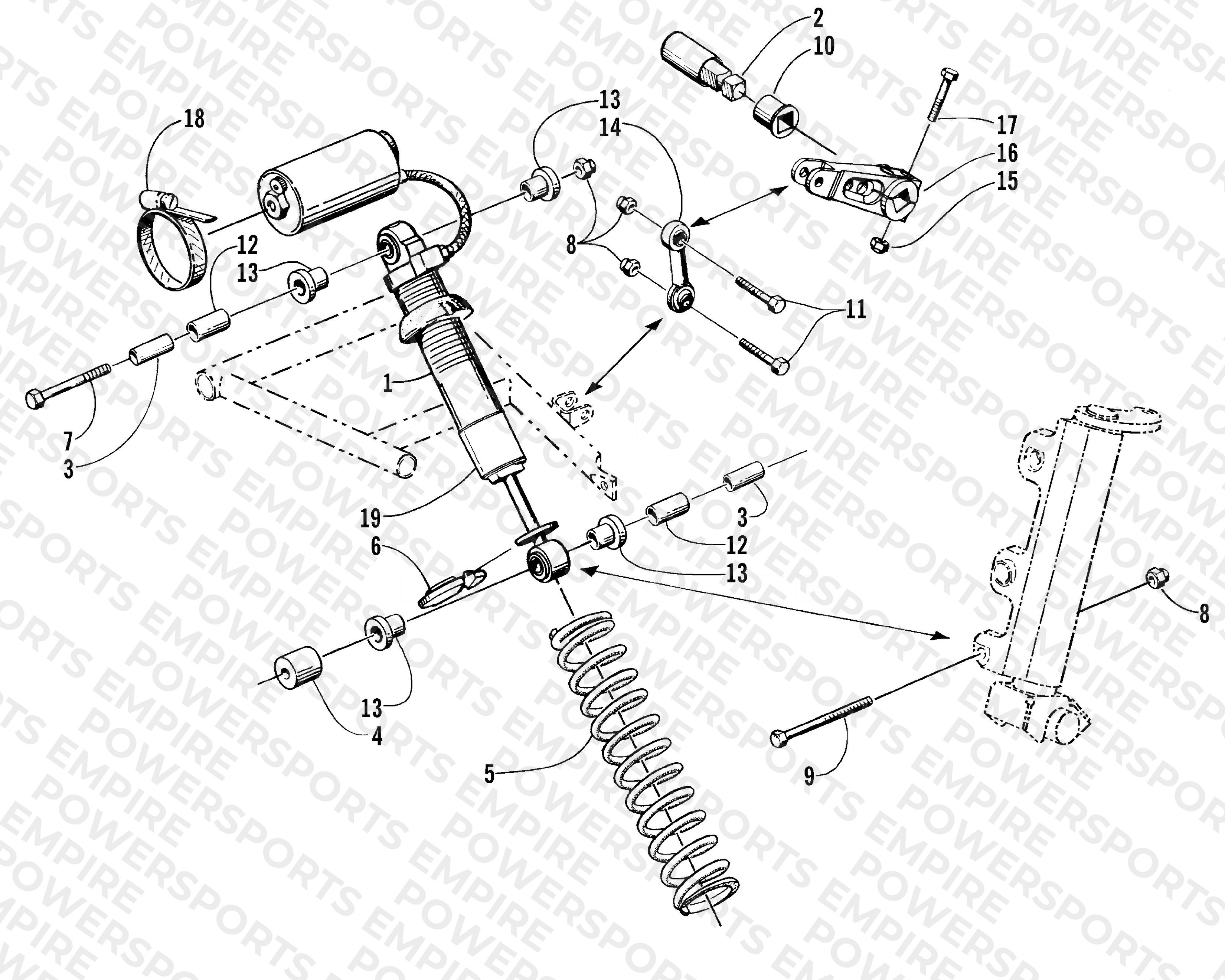 SHOCK ABSORBER AND SWAY BAR ASSEMBLY
