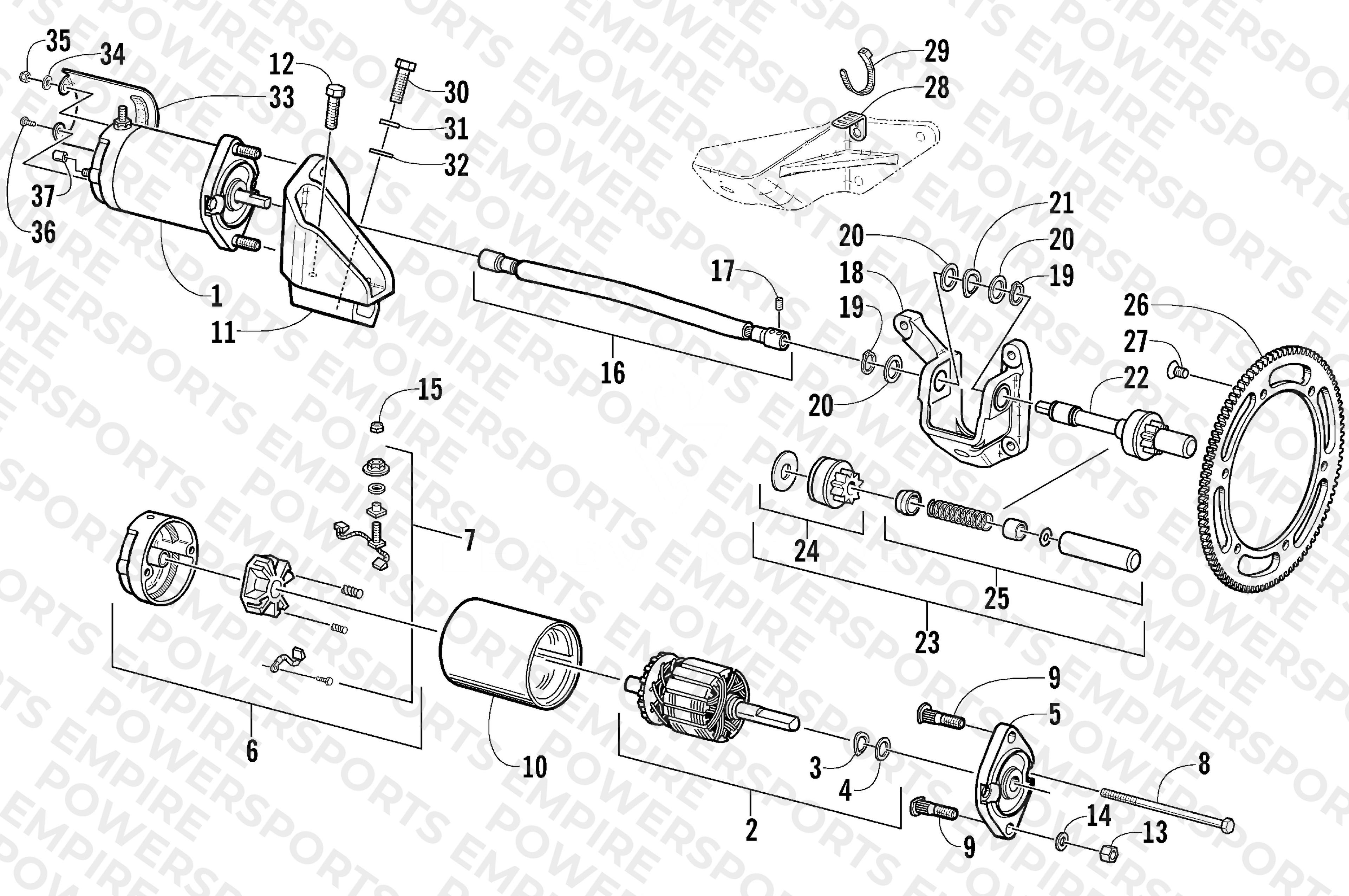 FLEX-DRIVE STARTER MOTOR ASSEMBLY (OPTIONAL)