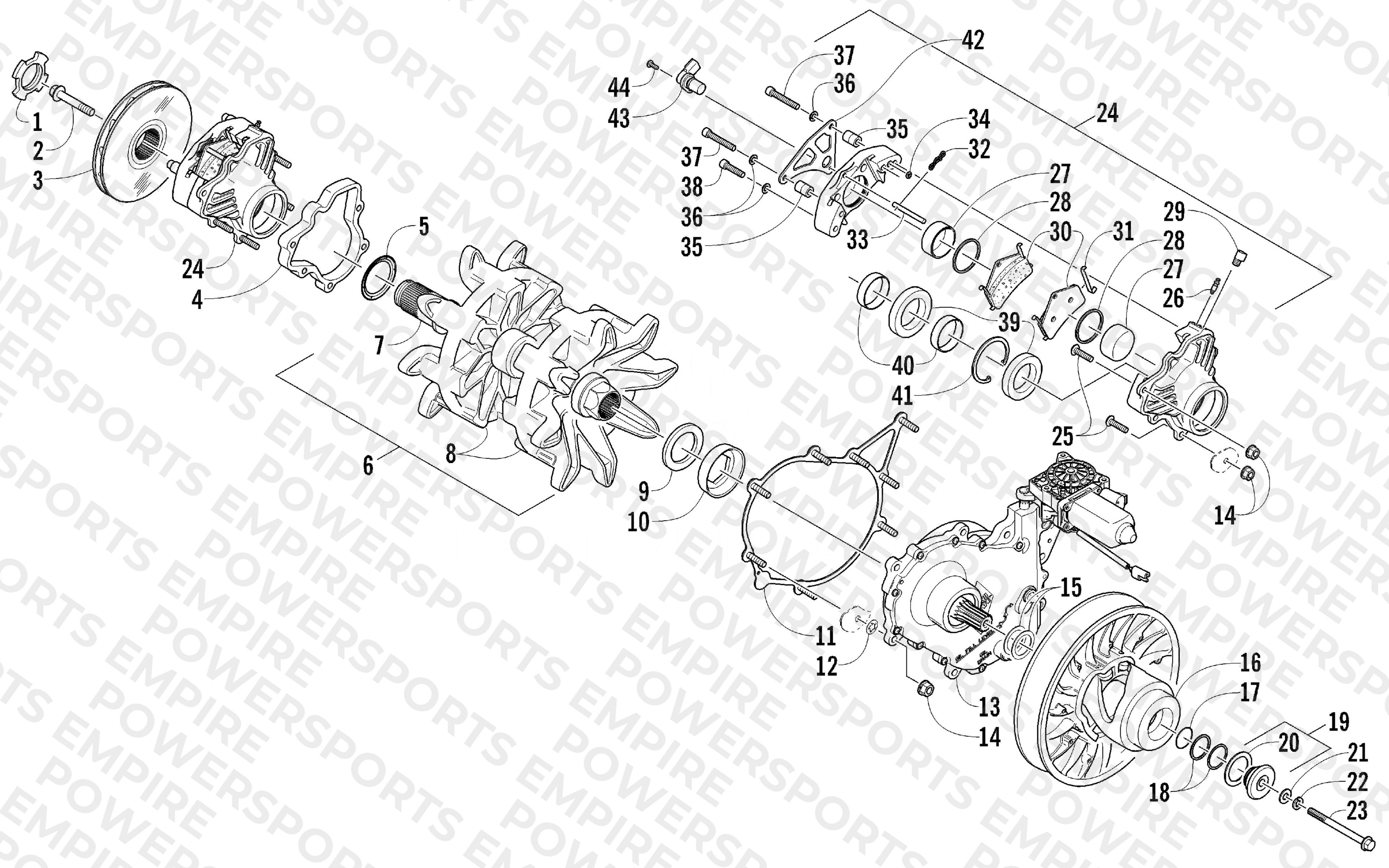 DRIVE TRAIN SHAFT AND BRAKE ASSEMBLIES