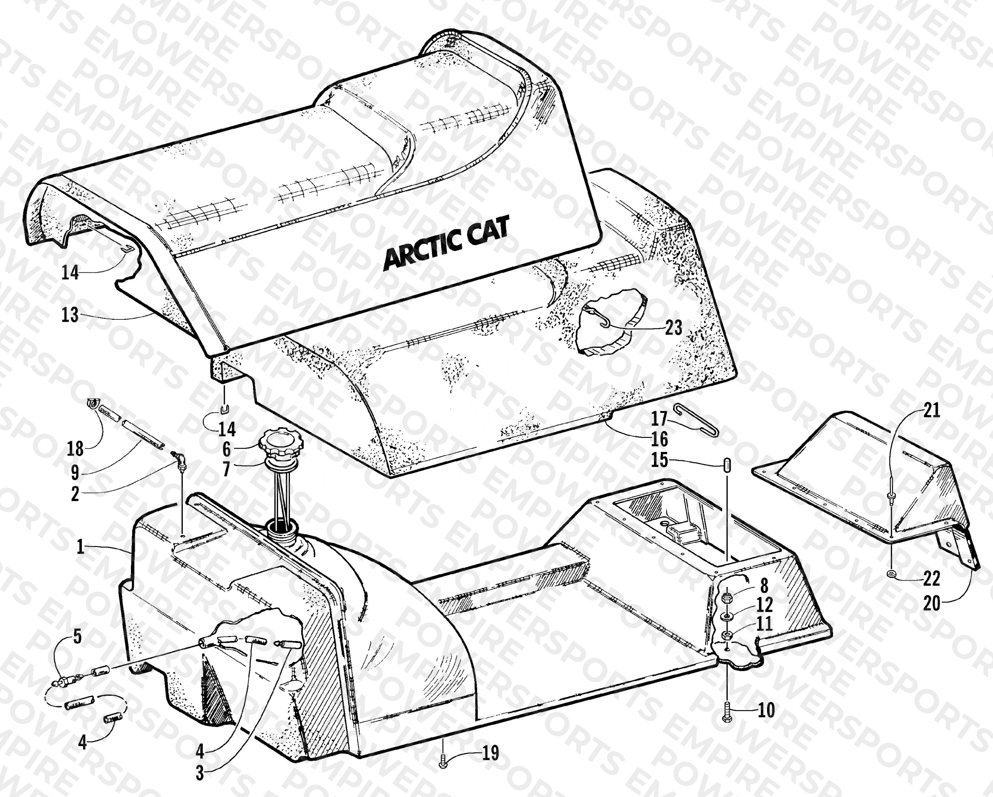 GAS TANK AND SEAT ASSEMBLIES