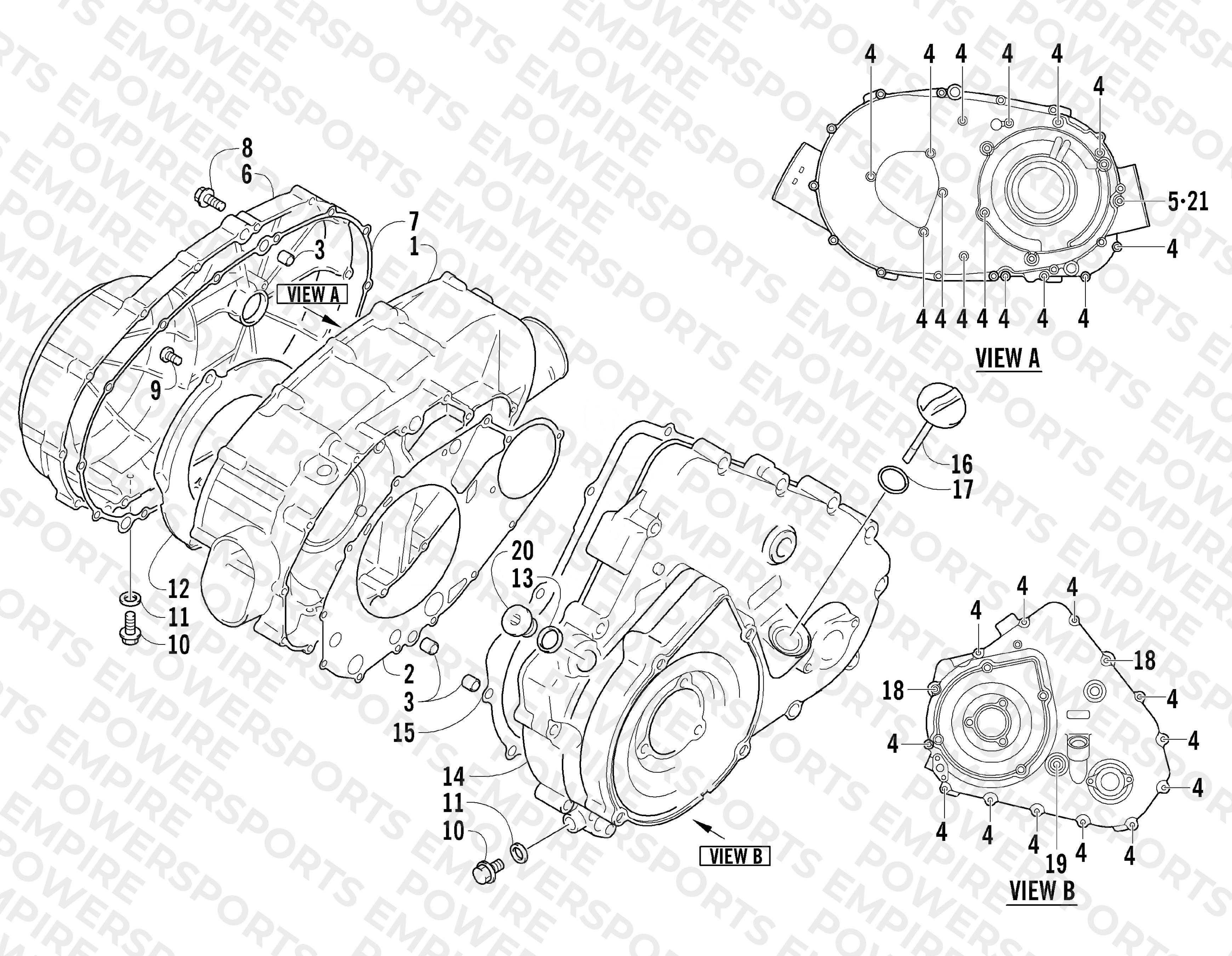 CLUTCH/V-BELT/MAGNETO COVER ASSEMBLY
