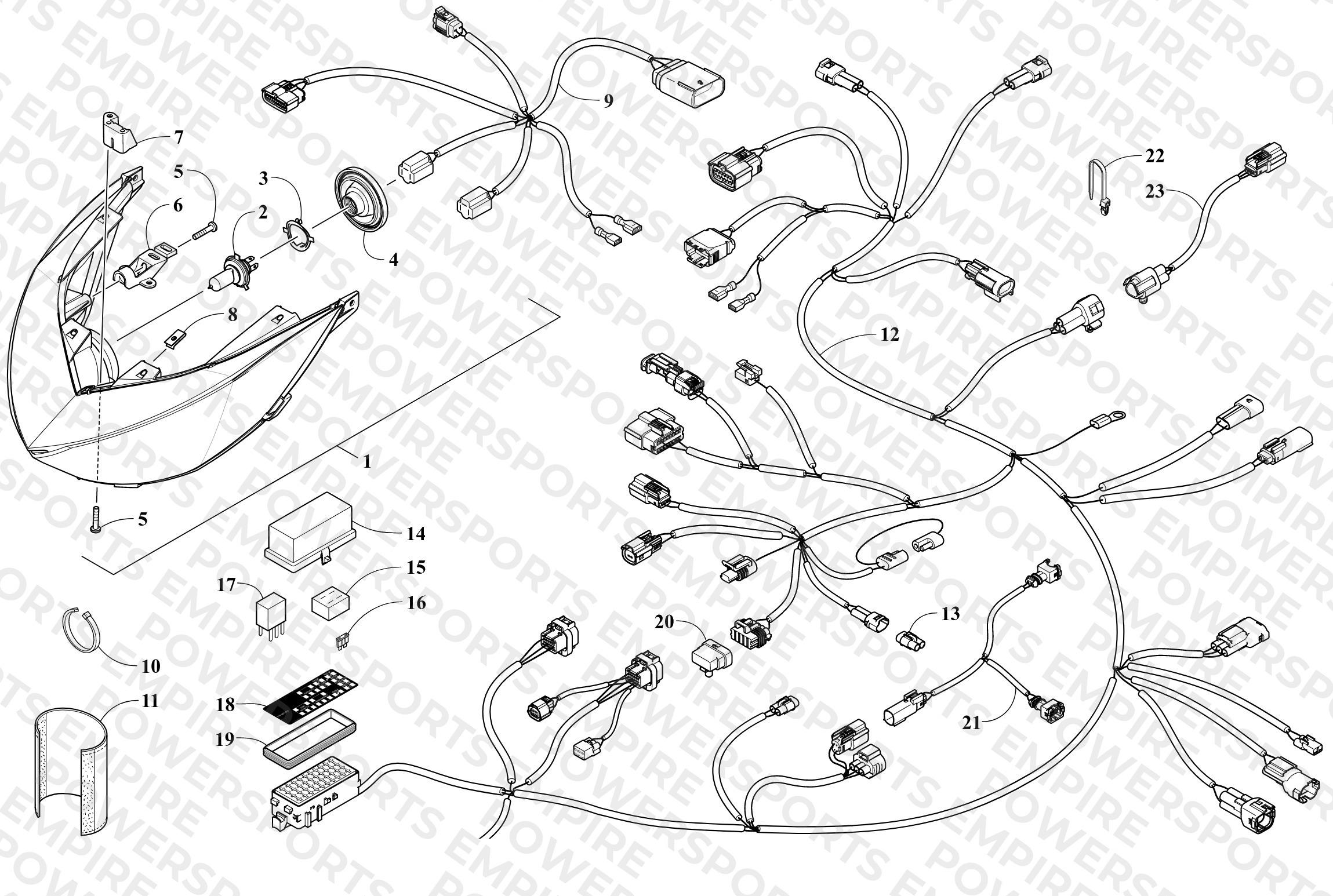HEADLIGHT AND WIRING ASSEMBLIES