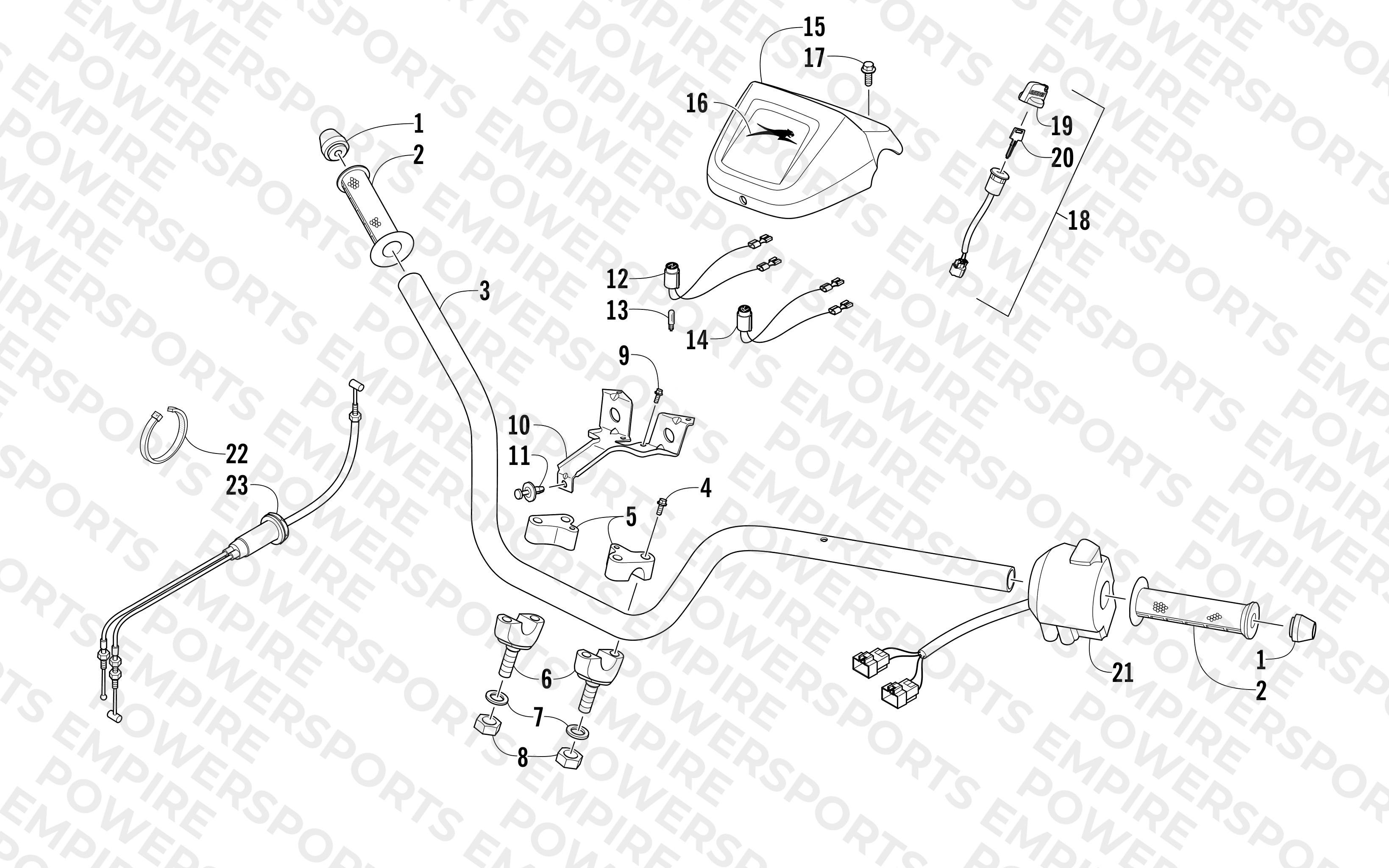 HANDLEBAR AND CONTROL ASSEMBLY