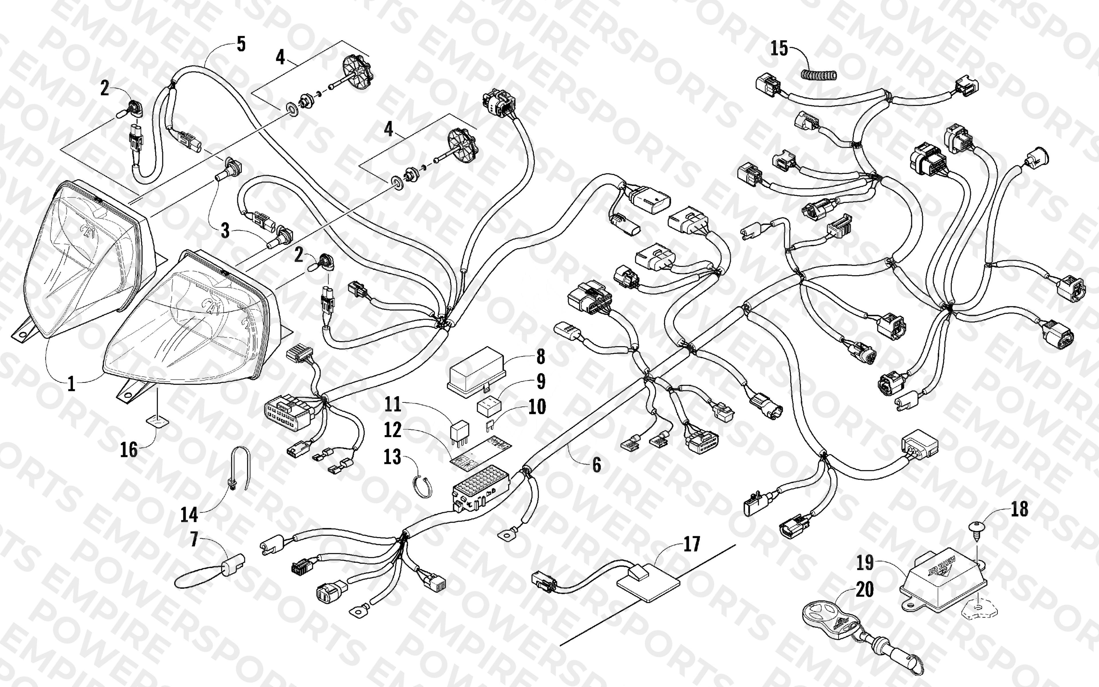 HEADLIGHT AND WIRING ASSEMBLIES