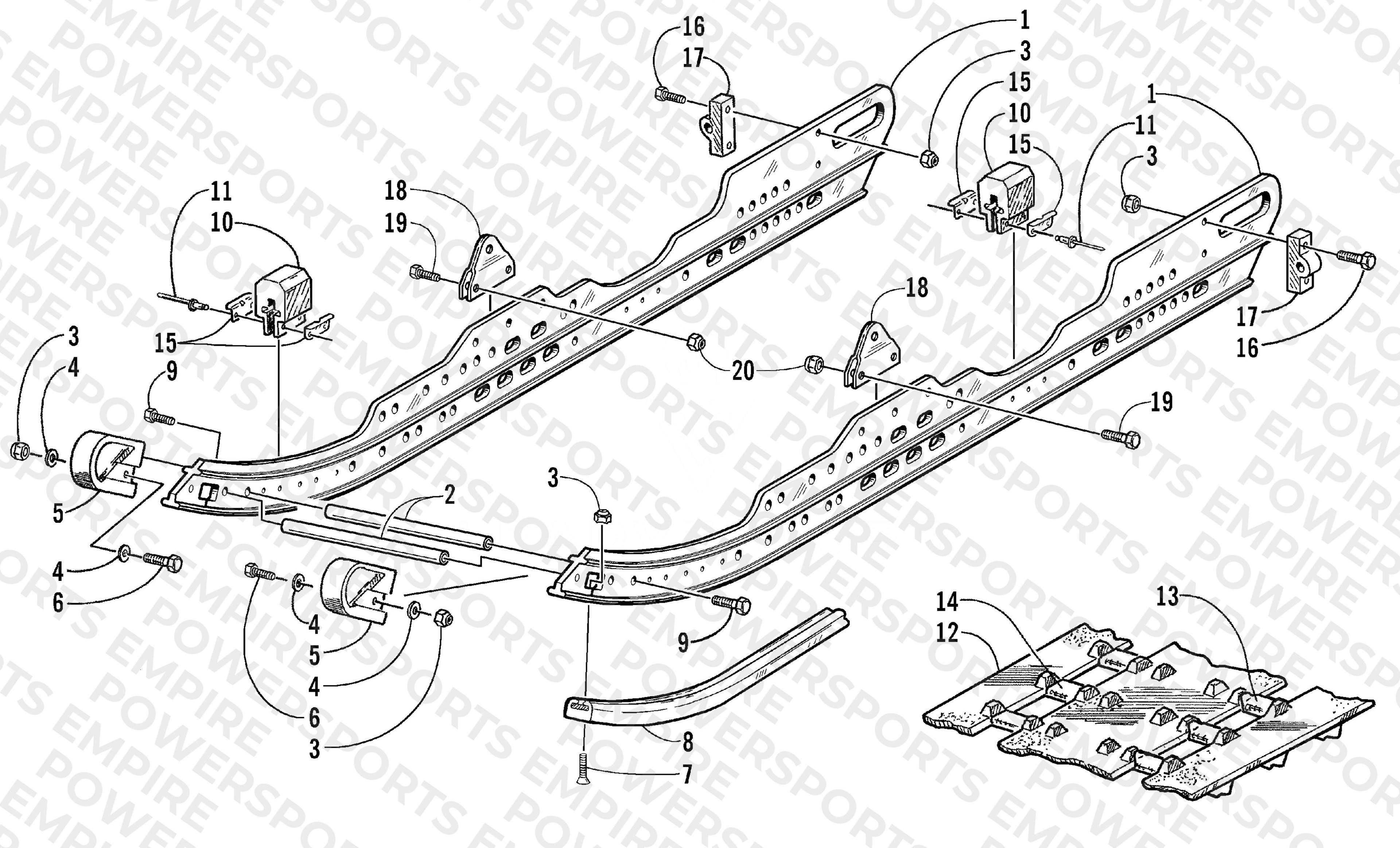 SLIDE RAIL AND TRACK ASSEMBLY