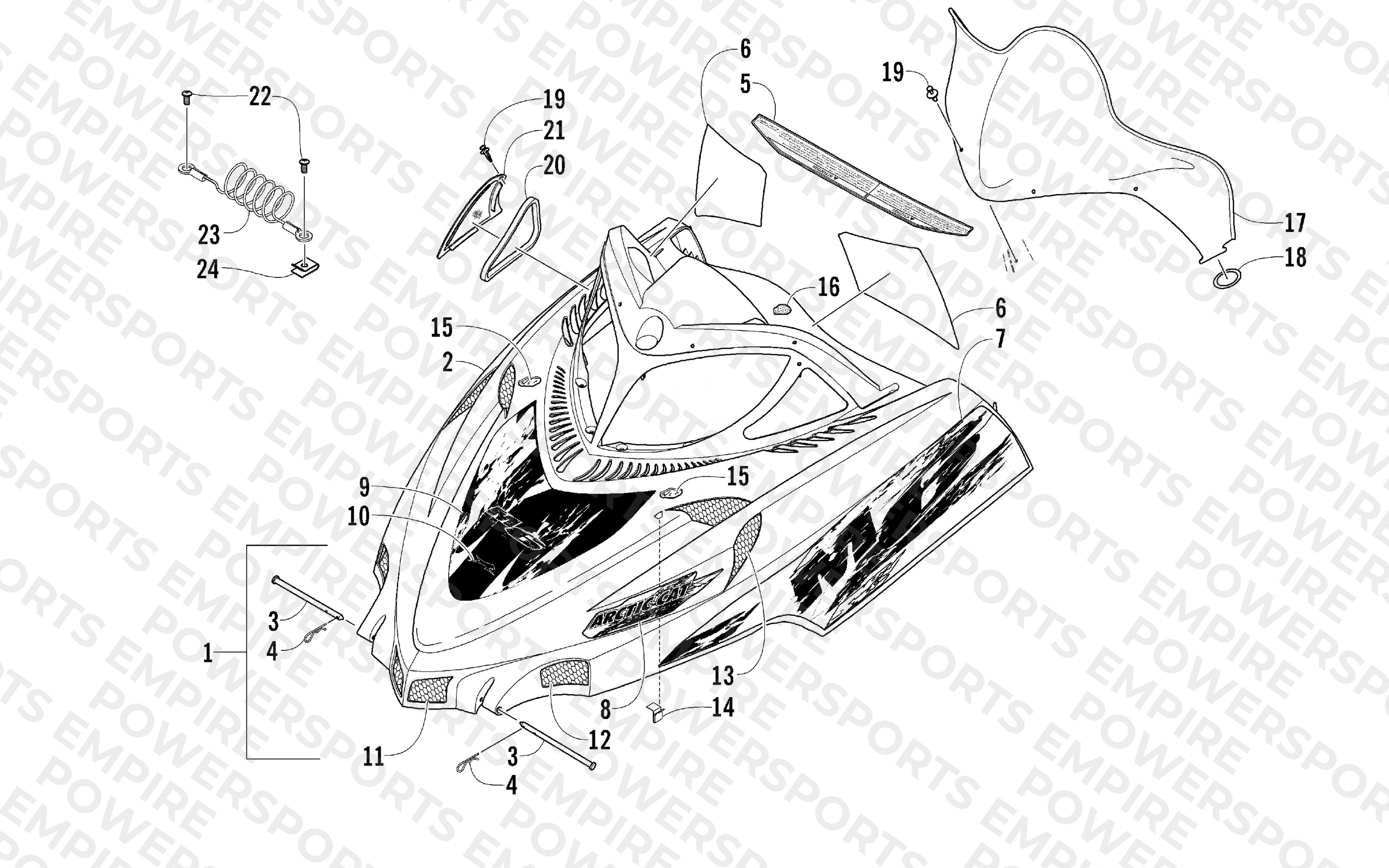 HOOD AND WINDSHIELD ASSEMBLY