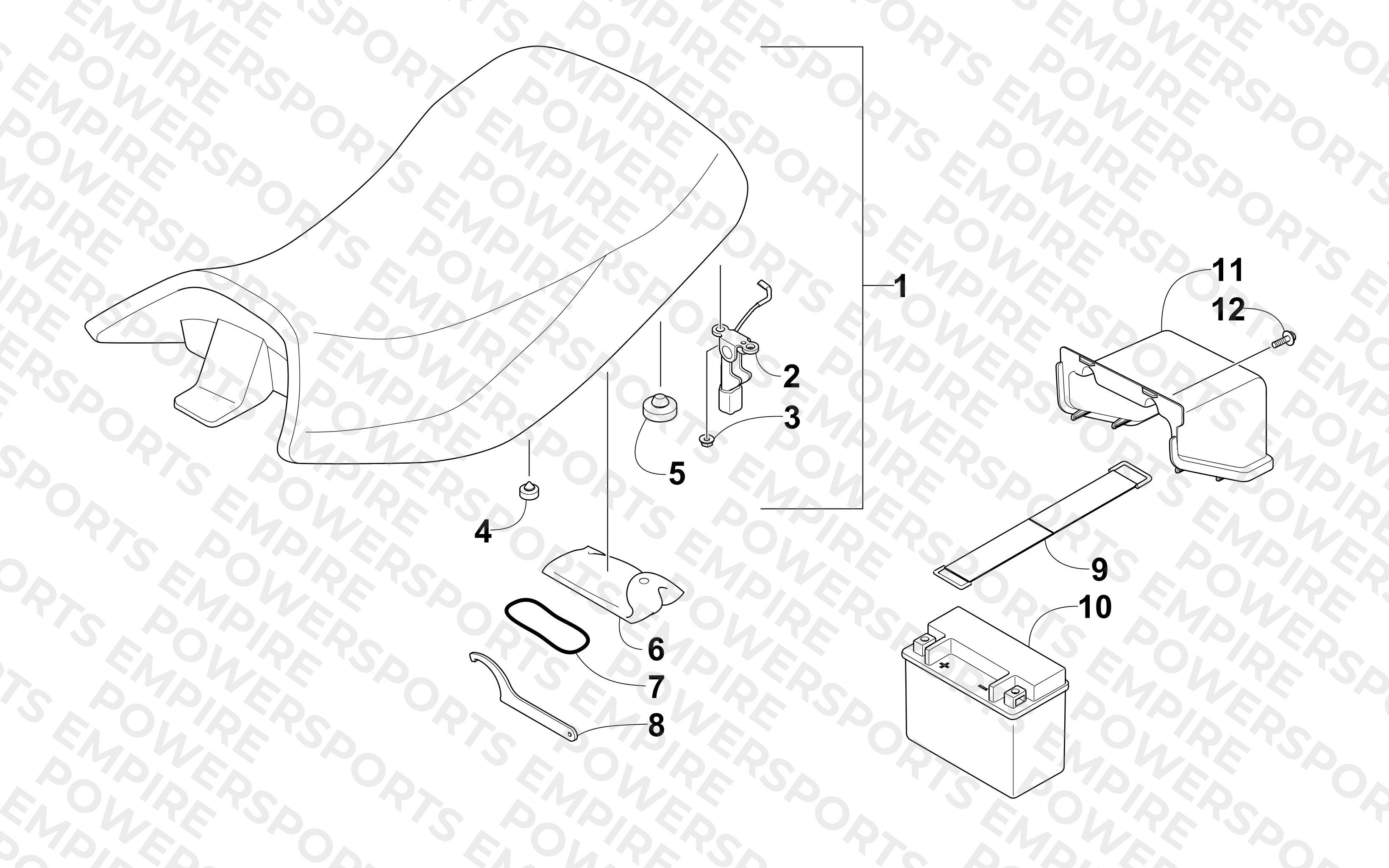 SEAT, BATTERY, AND TOOL KIT ASSEMBLIES