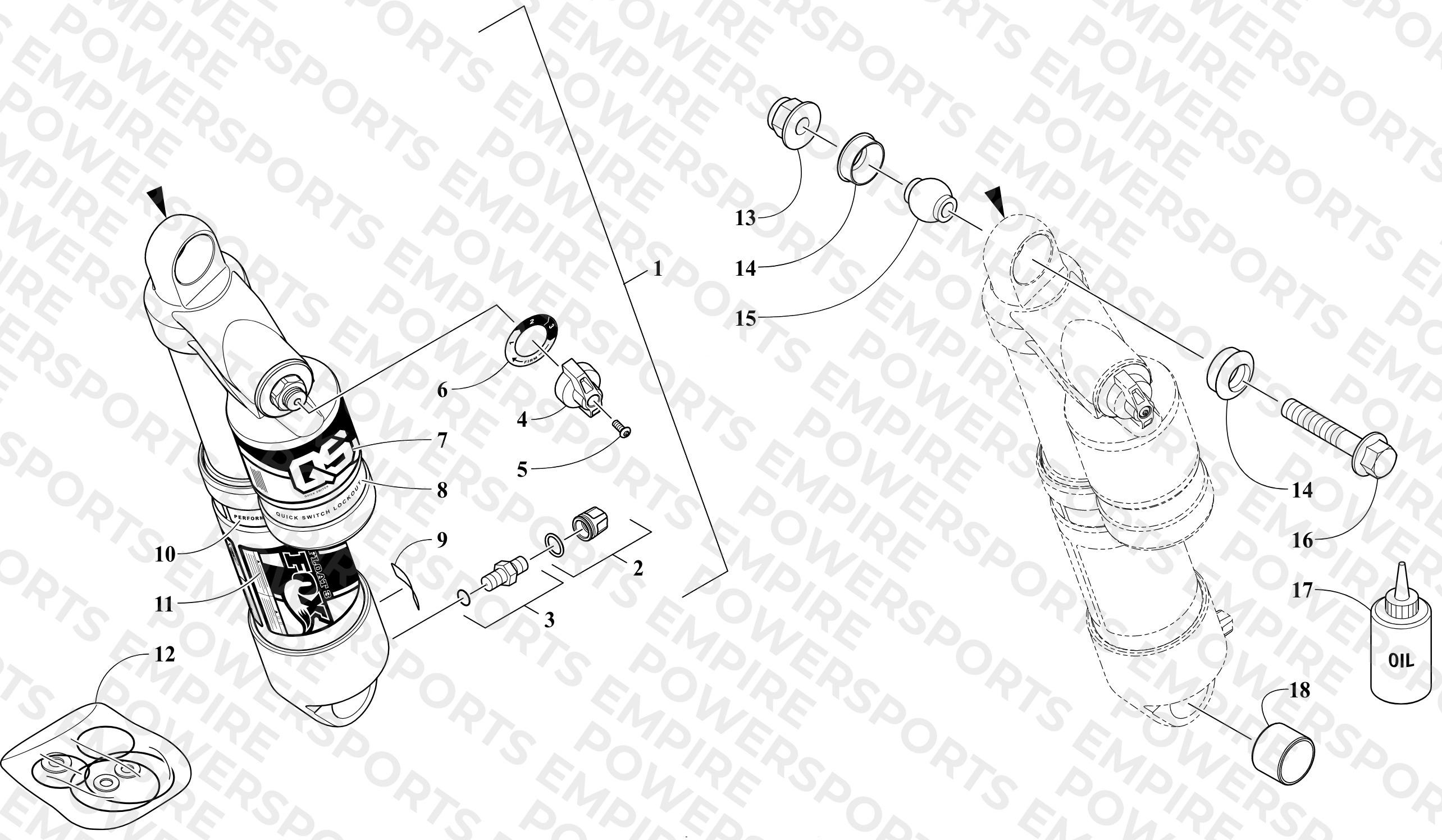 REAR SUSPENSION FRONT ARM SHOCK ABSORBER