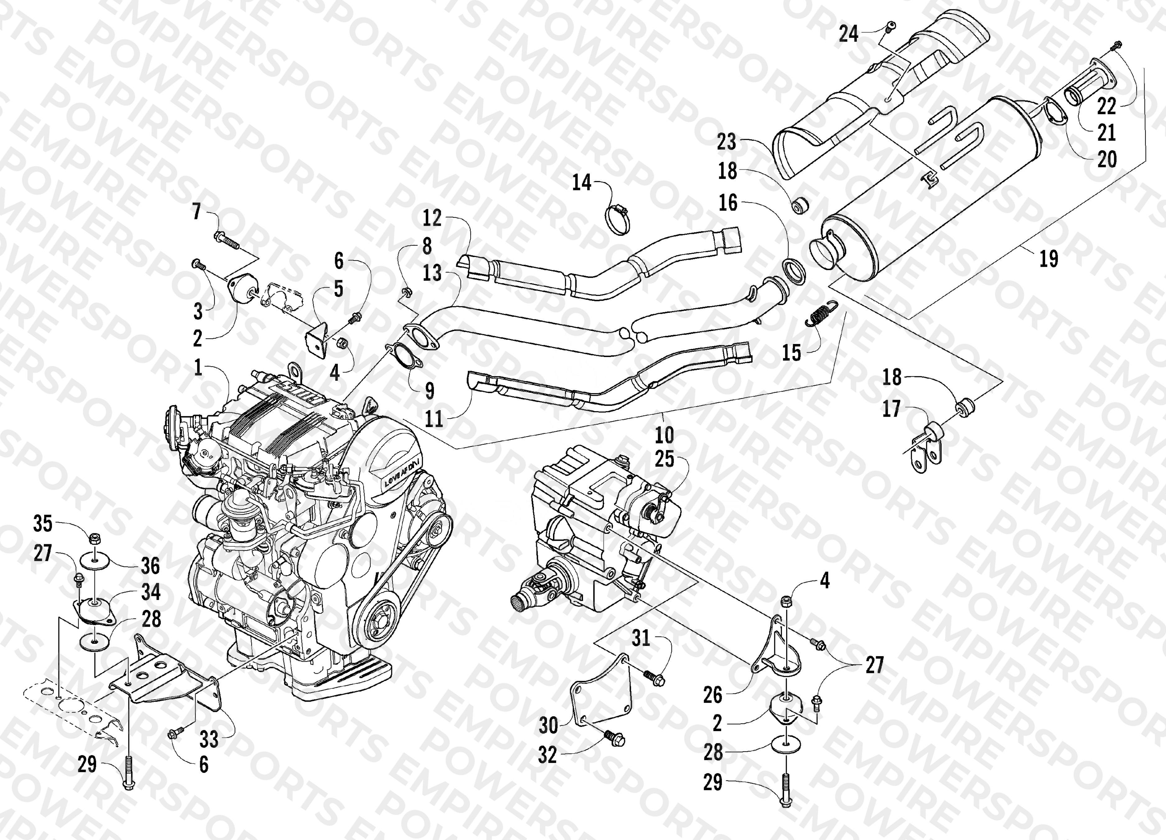 ENGINE AND EXHAUST