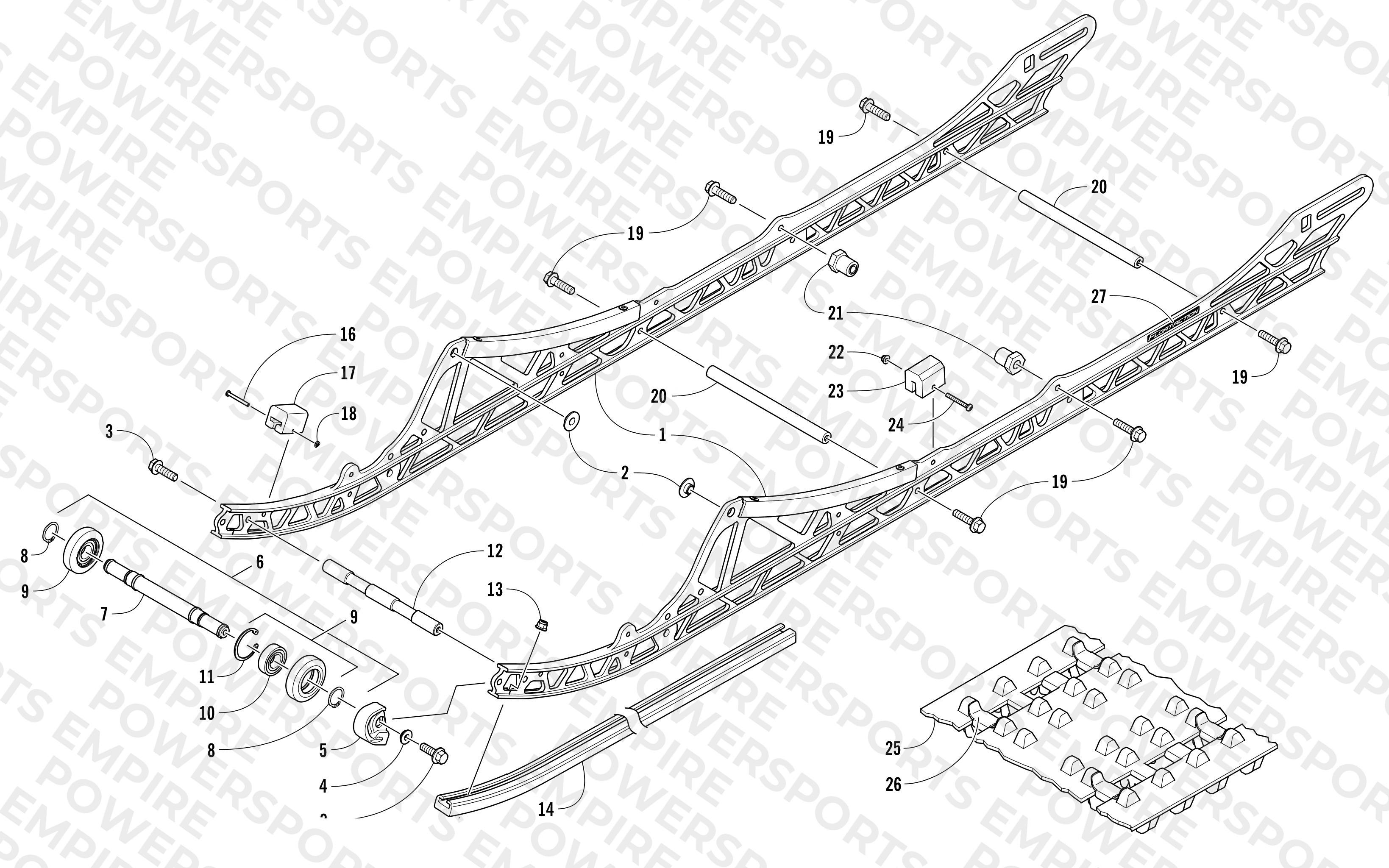 SLIDE RAIL AND TRACK ASSEMBLY